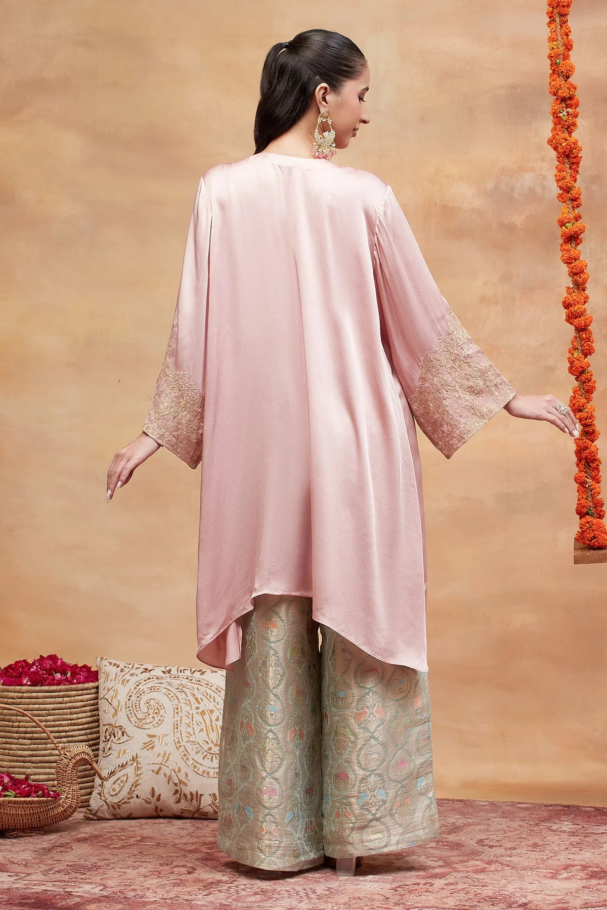 Munshi Gulab Hand Embroidered Banarasi Pant Set