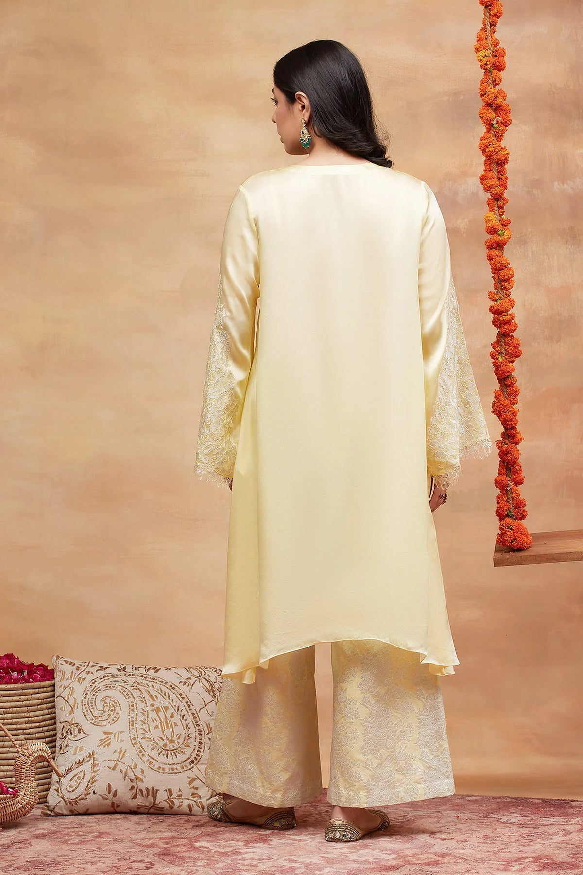 Munshi Kusum Hand Embroidered Banarasi Pant Set
