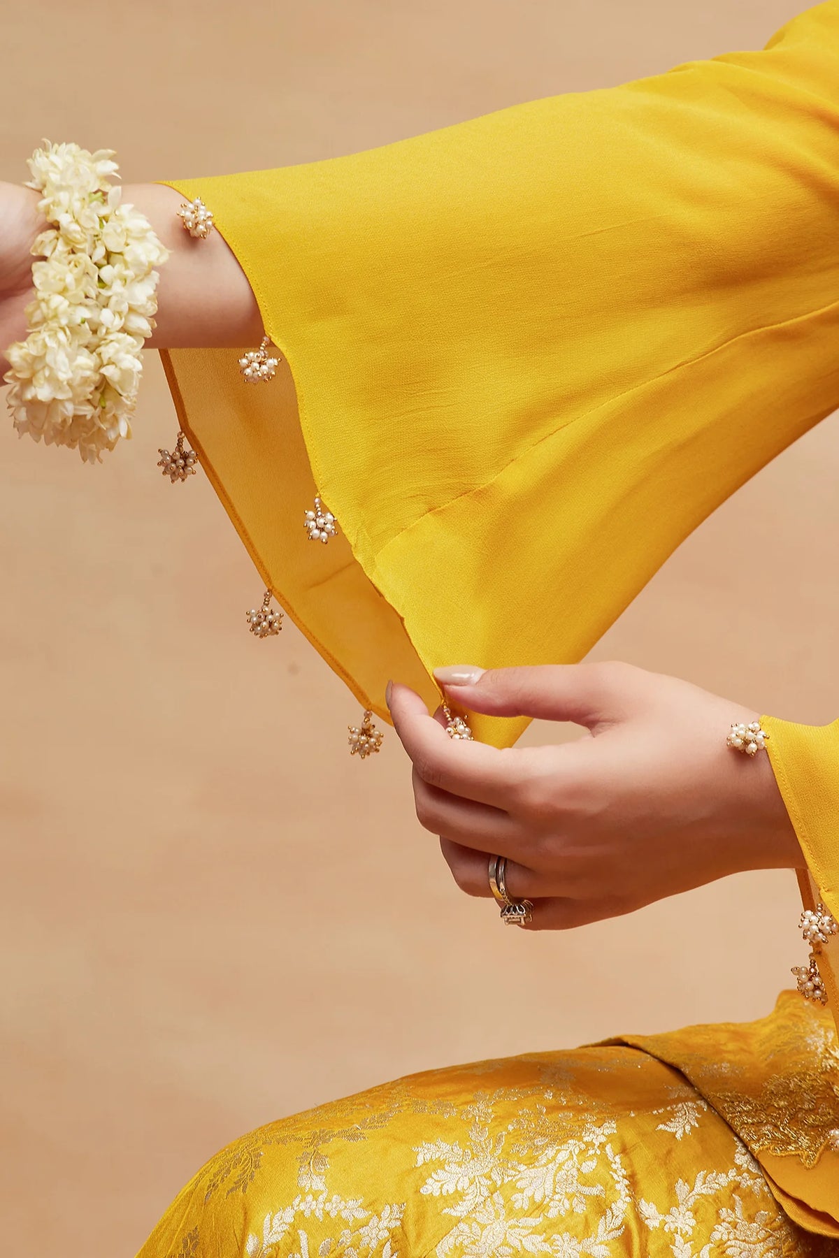 Namo Kanak Hand Embroidered Banarasi Sharara Set