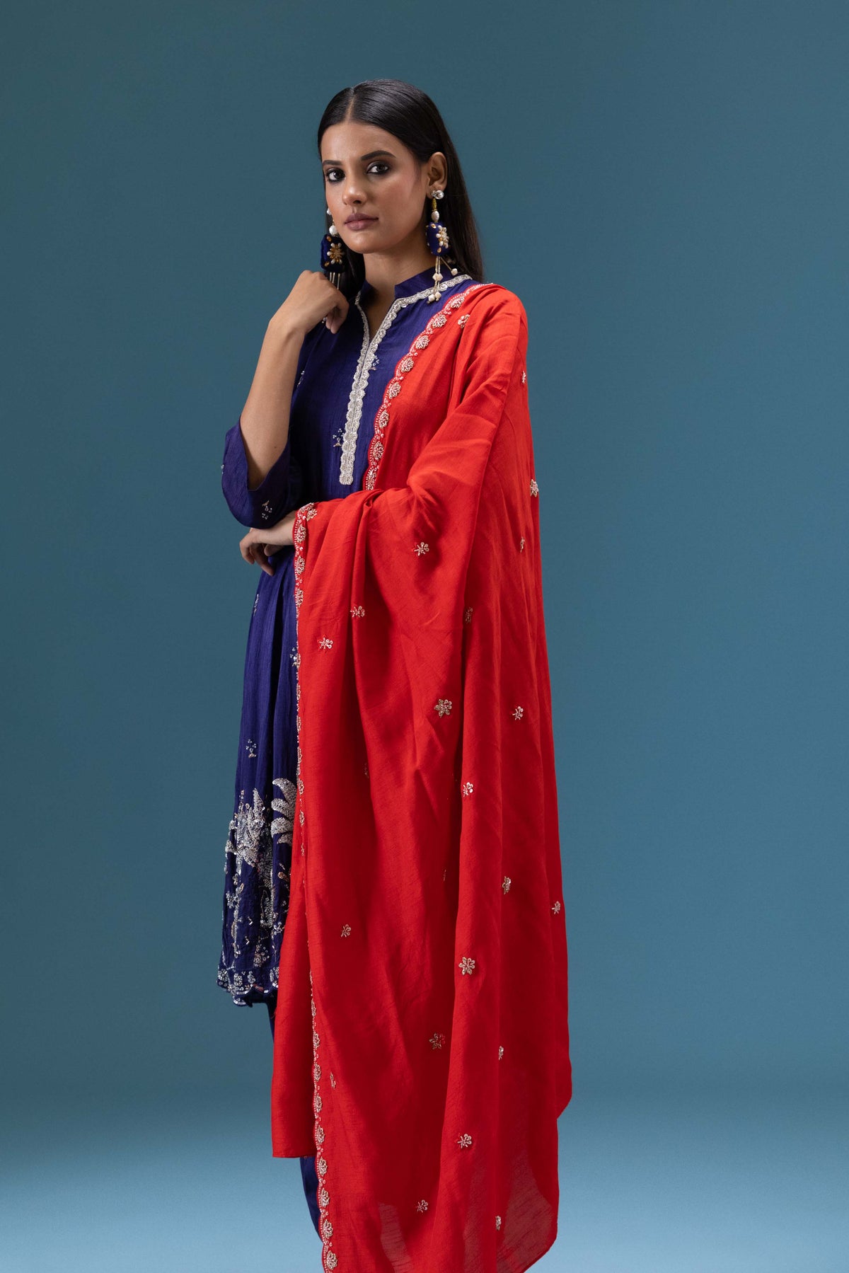 Neelam Embroidered Kurta Set with Dupatta