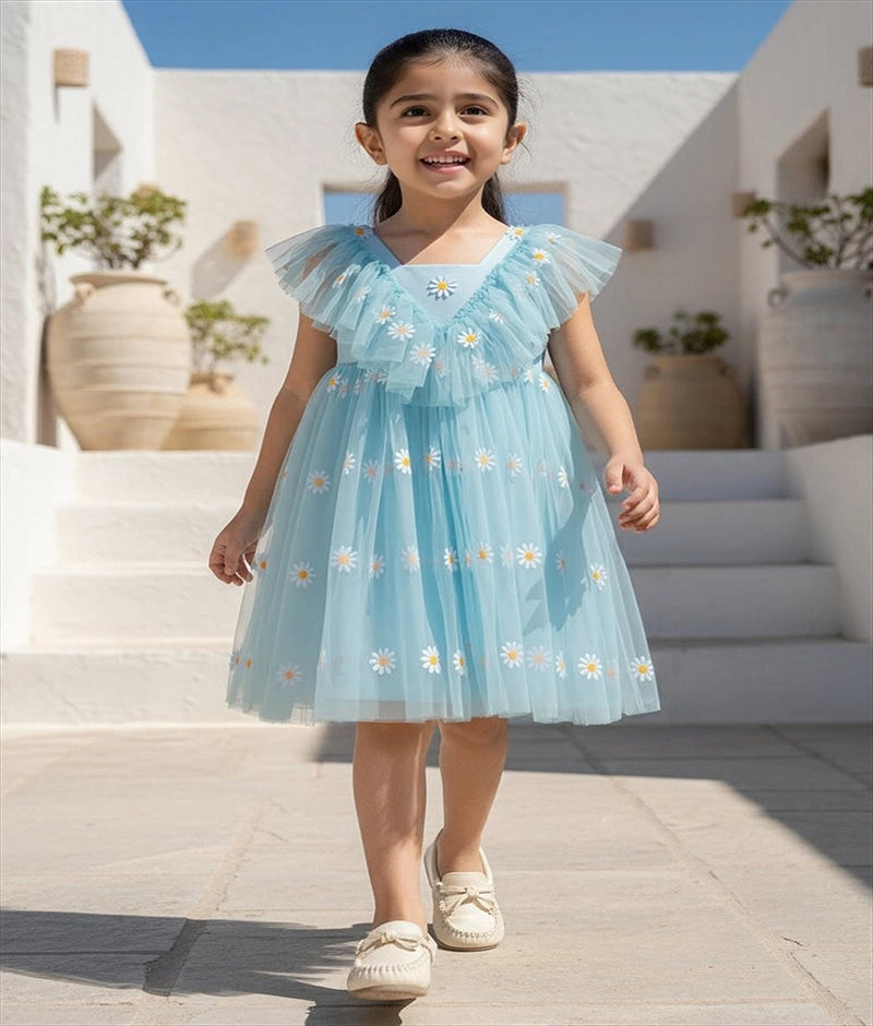Blue Bloom Net Dress