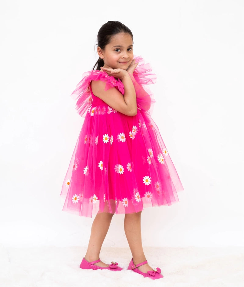 Pink Bloom Net Dress