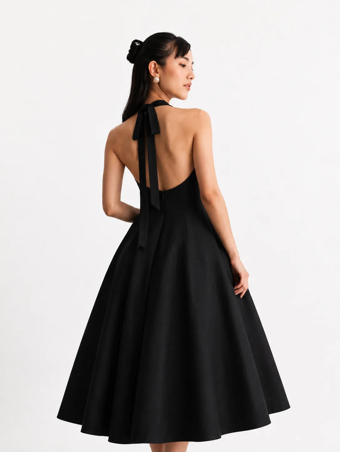 Noir Jardin Halter Dress