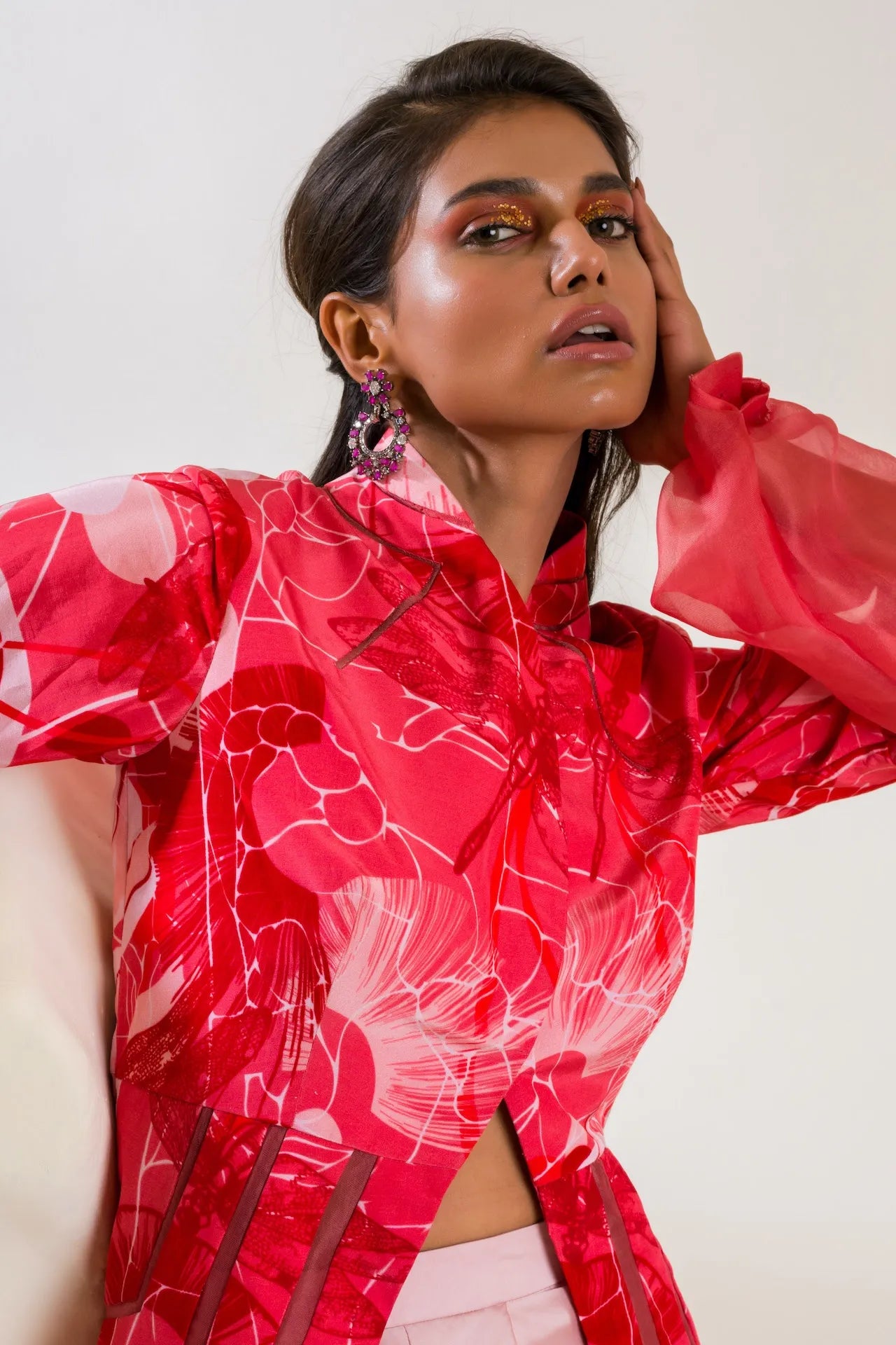 Printed Shirt With Tulip Pants