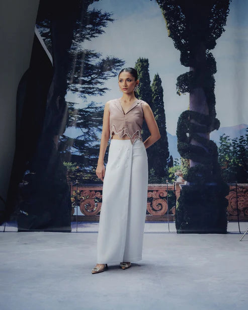 Double Breasted Pants (White)