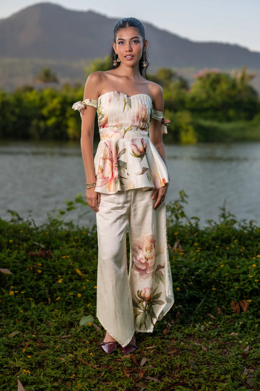 Peonies Tube Top and Pants