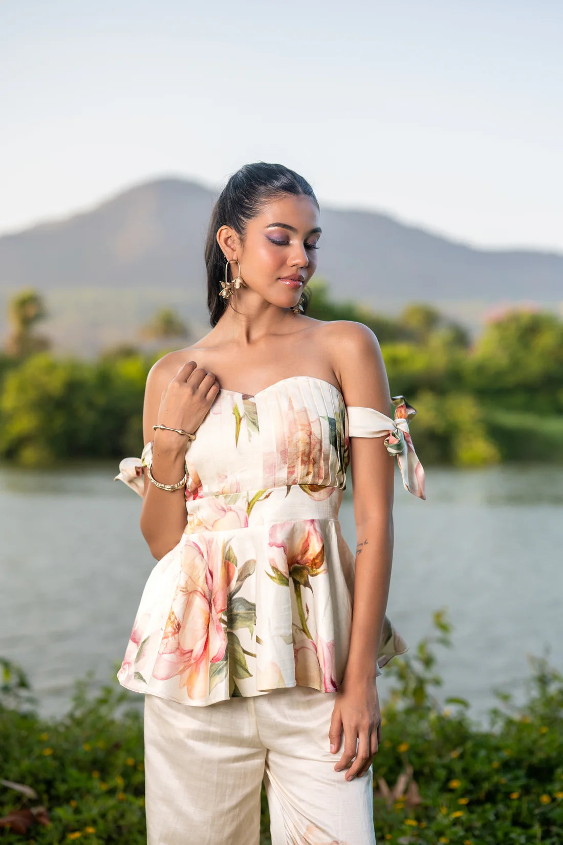 Peonies Tube Top and Pants