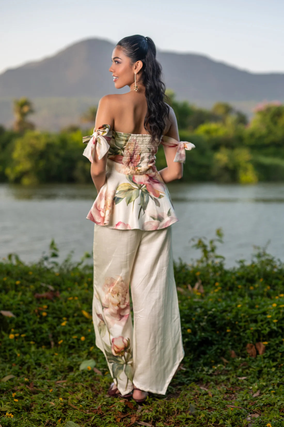 Peonies Tube Top and Pants