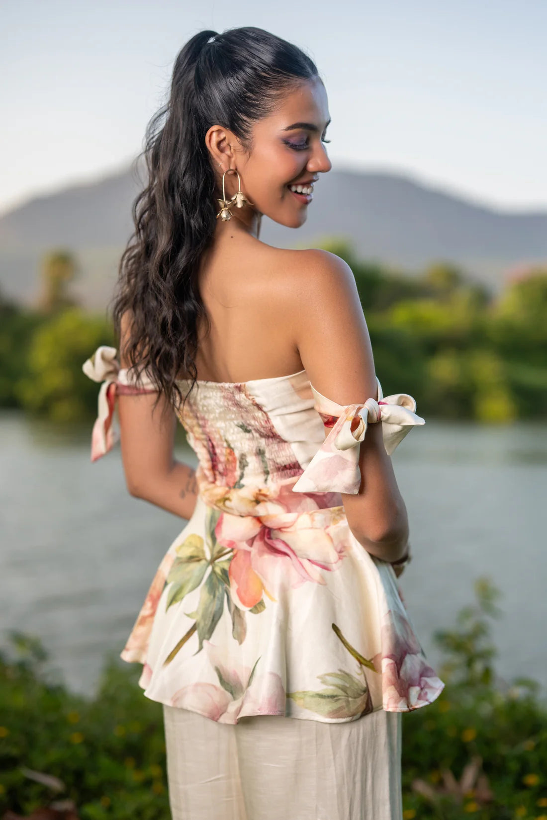 Peonies Tube Top and Pants
