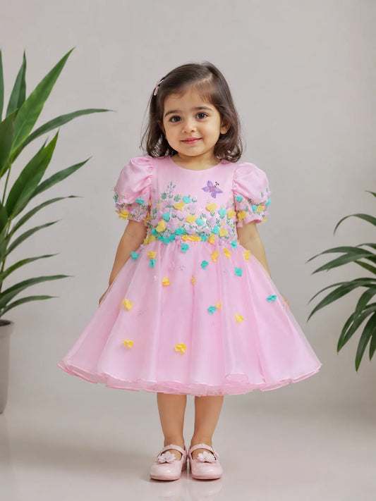 Pink Emboidered Dress