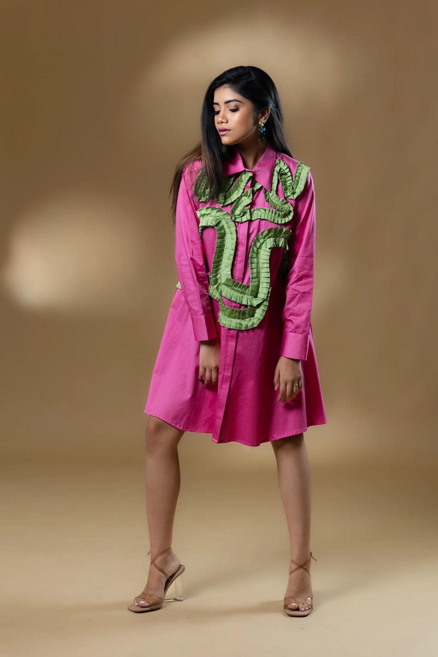 Pink Italian Cotton Frills Dress
