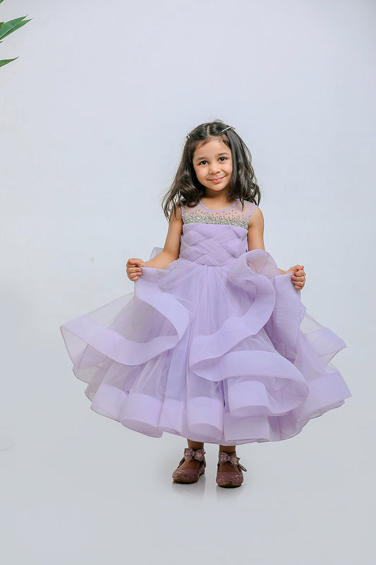 Purple Horsehair Stone Gown
