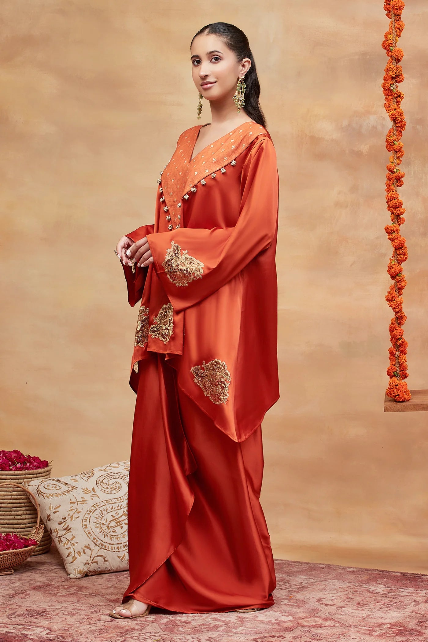 Rajghat Sindoor Banarasi Skirt Set