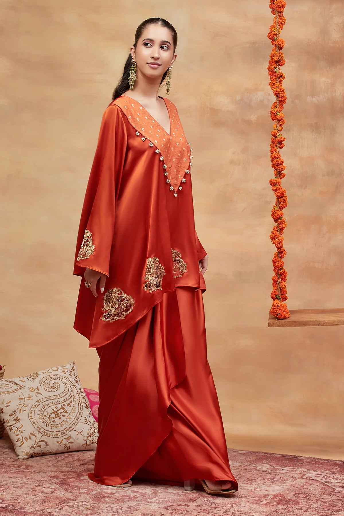 Rajghat Sindoor Banarasi Skirt Set