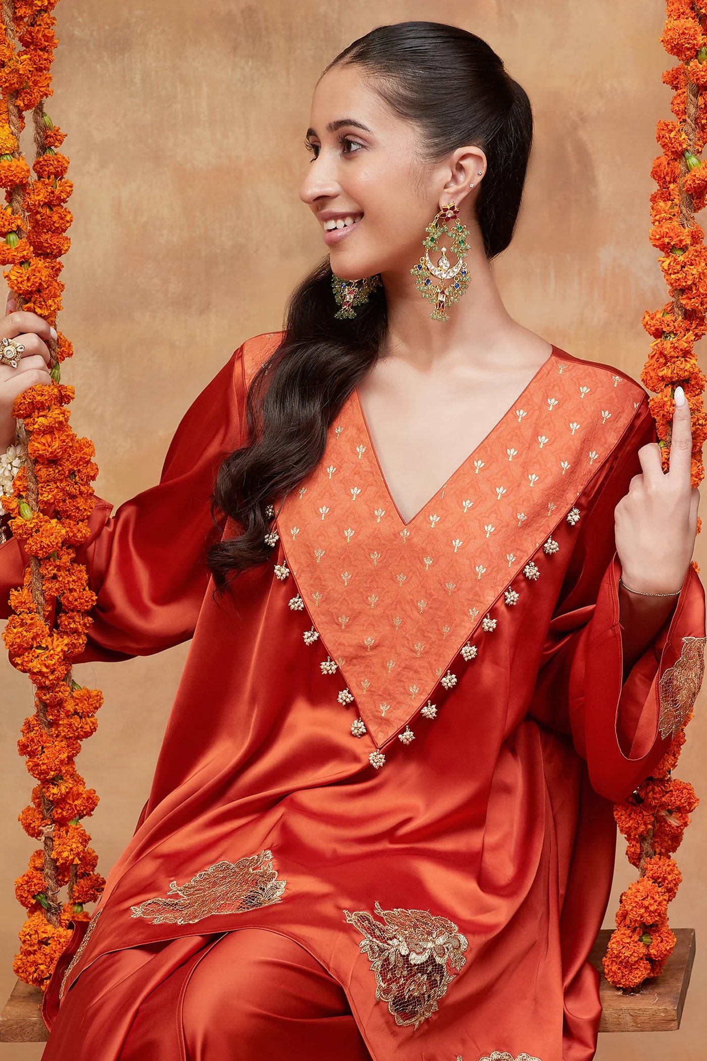 Rajghat Sindoor Banarasi Skirt Set