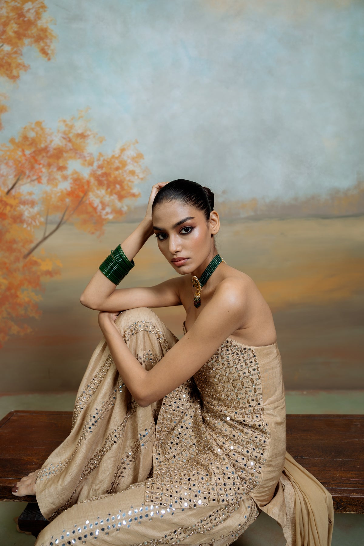 Raw Silk Corset Kurta With Heavy Gharara