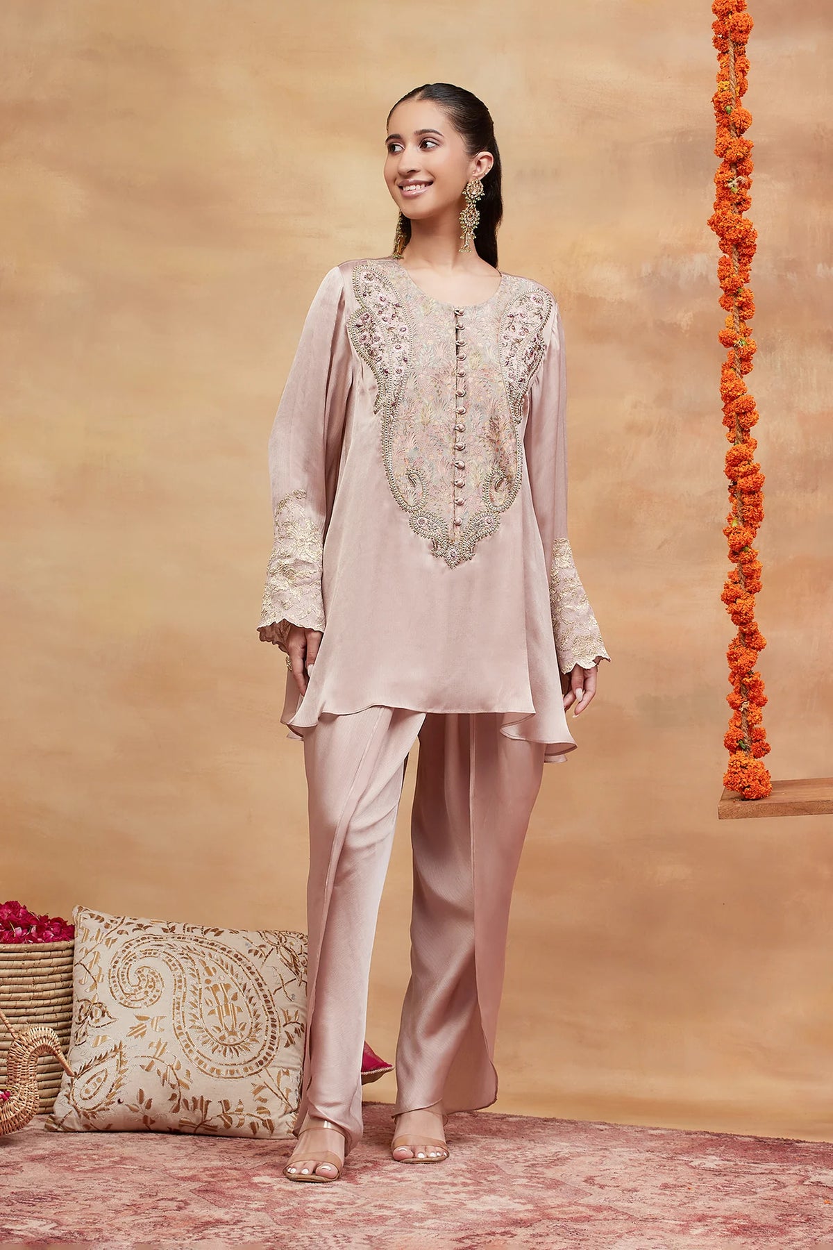 Rewa Kamal Hand Embroidered Banarasi Dhoti Set