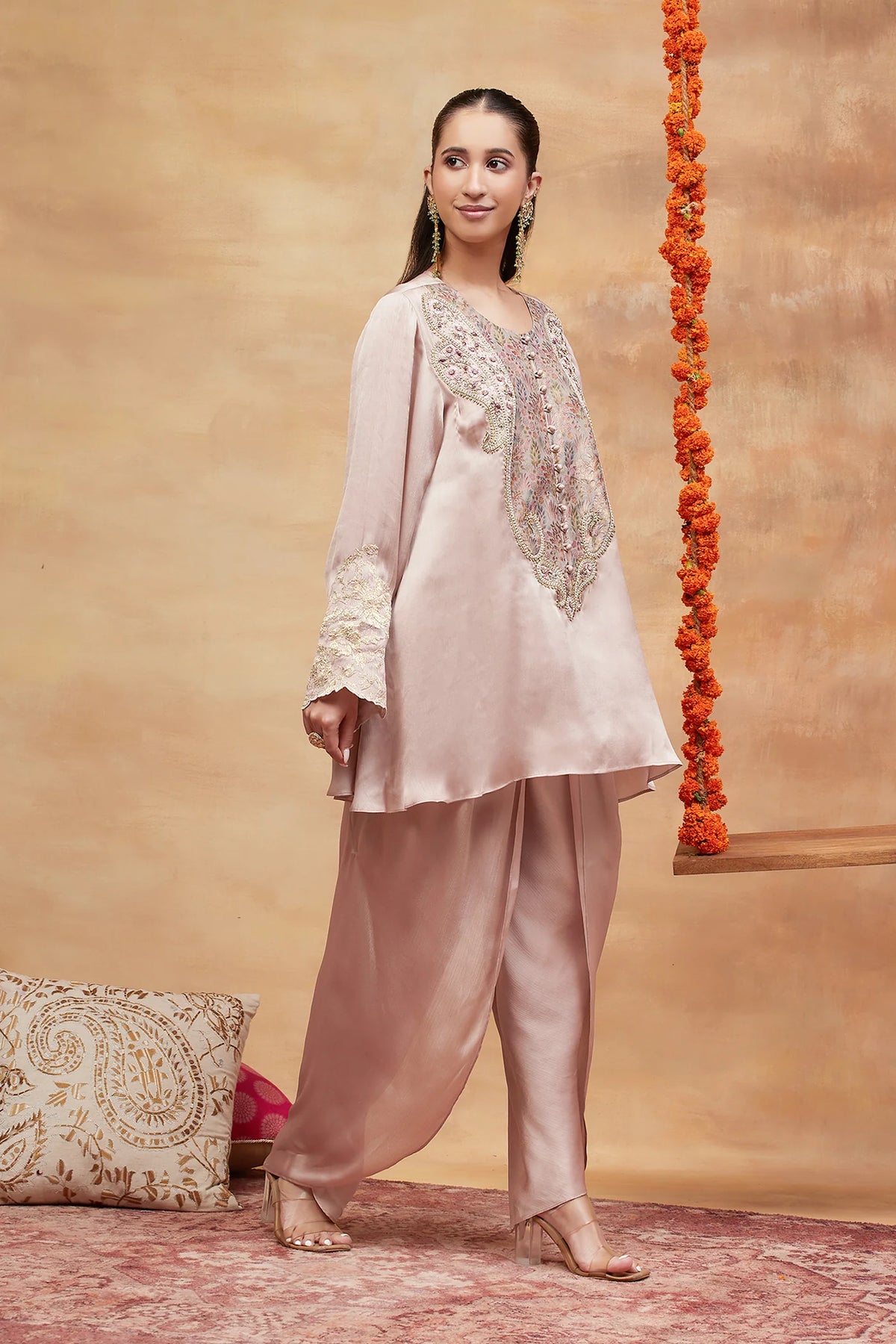Rewa Kamal Hand Embroidered Banarasi Dhoti Set