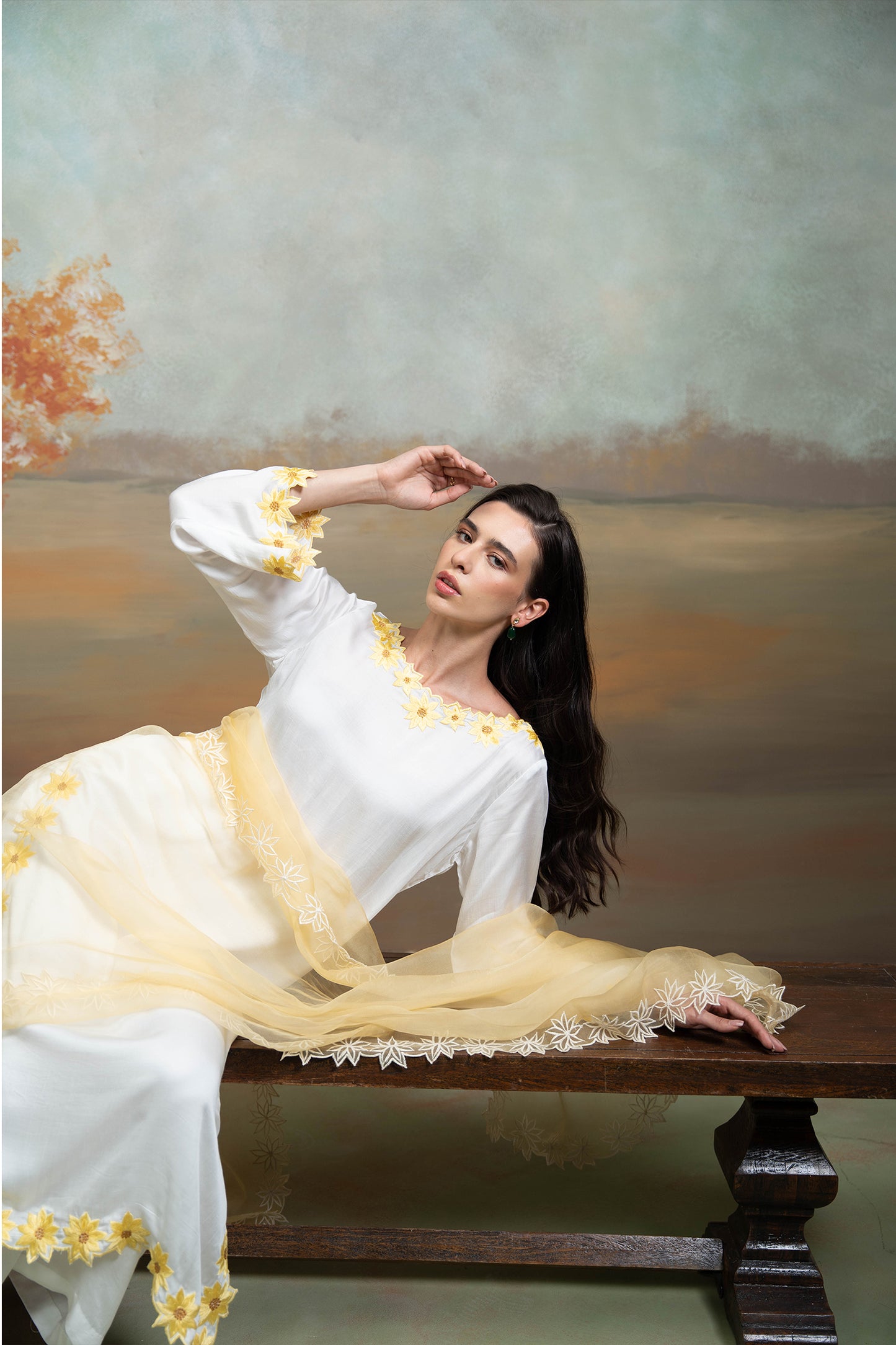 Sunflower Embroidered Kurta Set