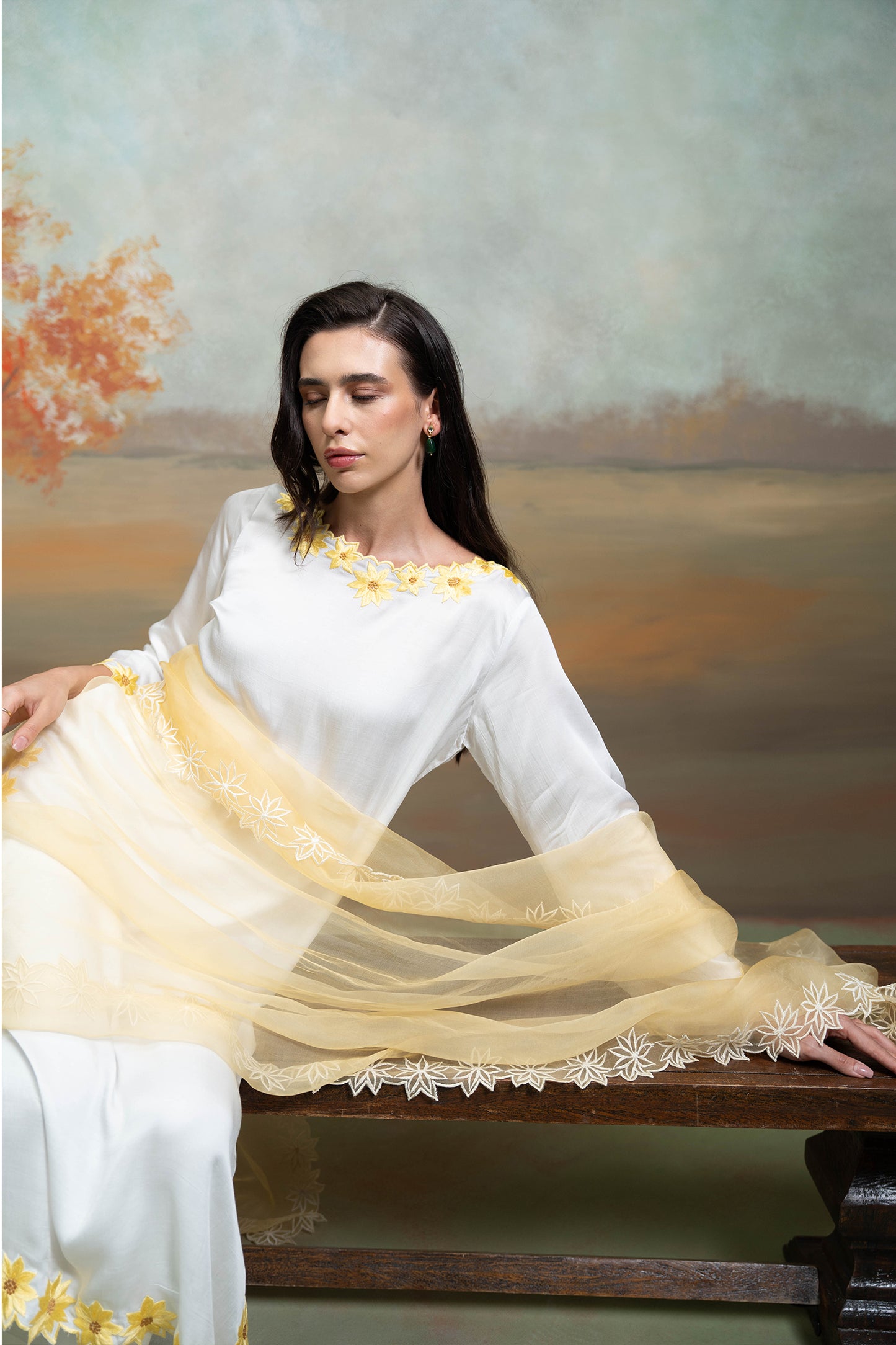 Sunflower Embroidered Kurta Set