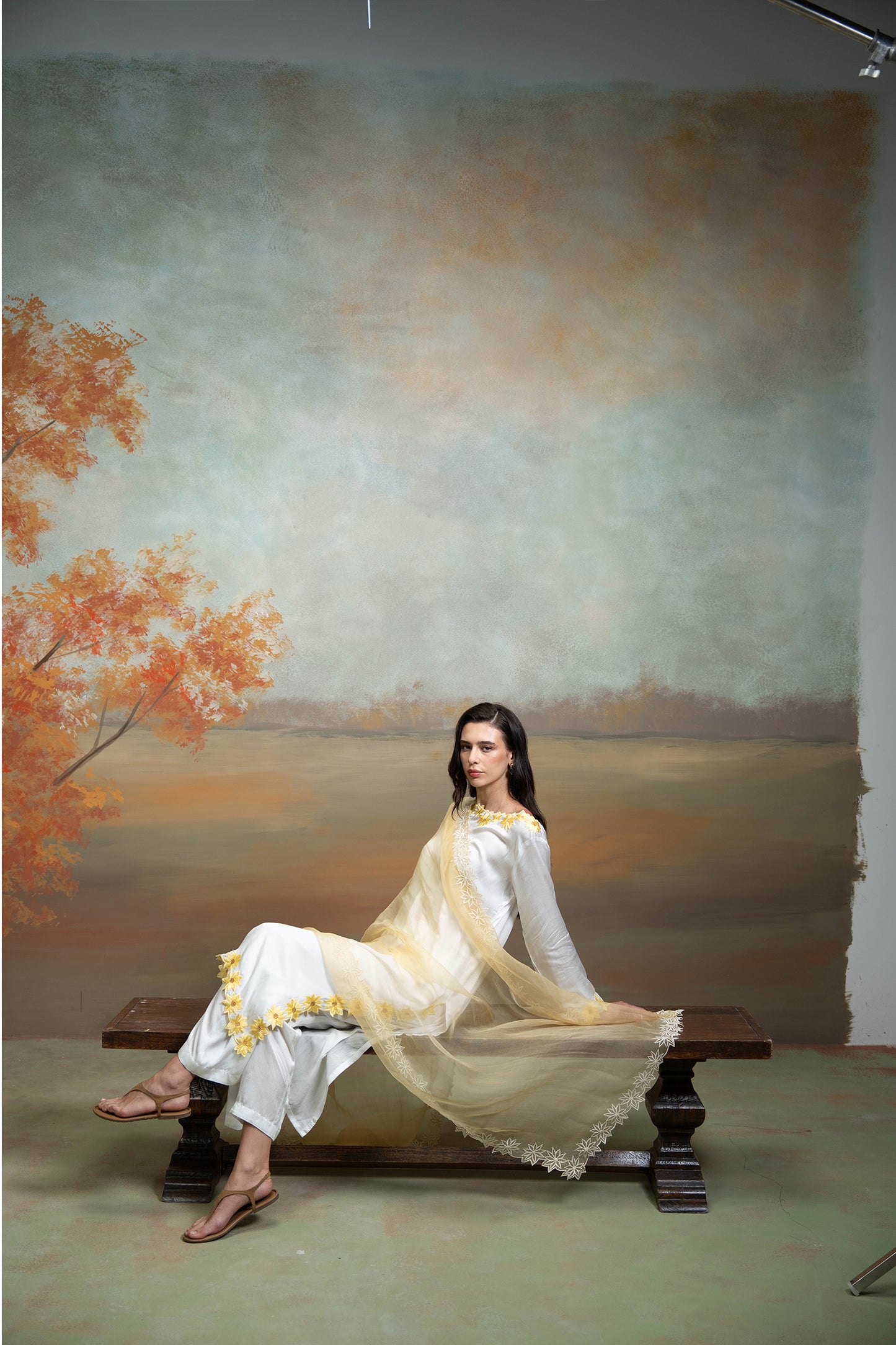 Sunflower Embroidered Kurta Set