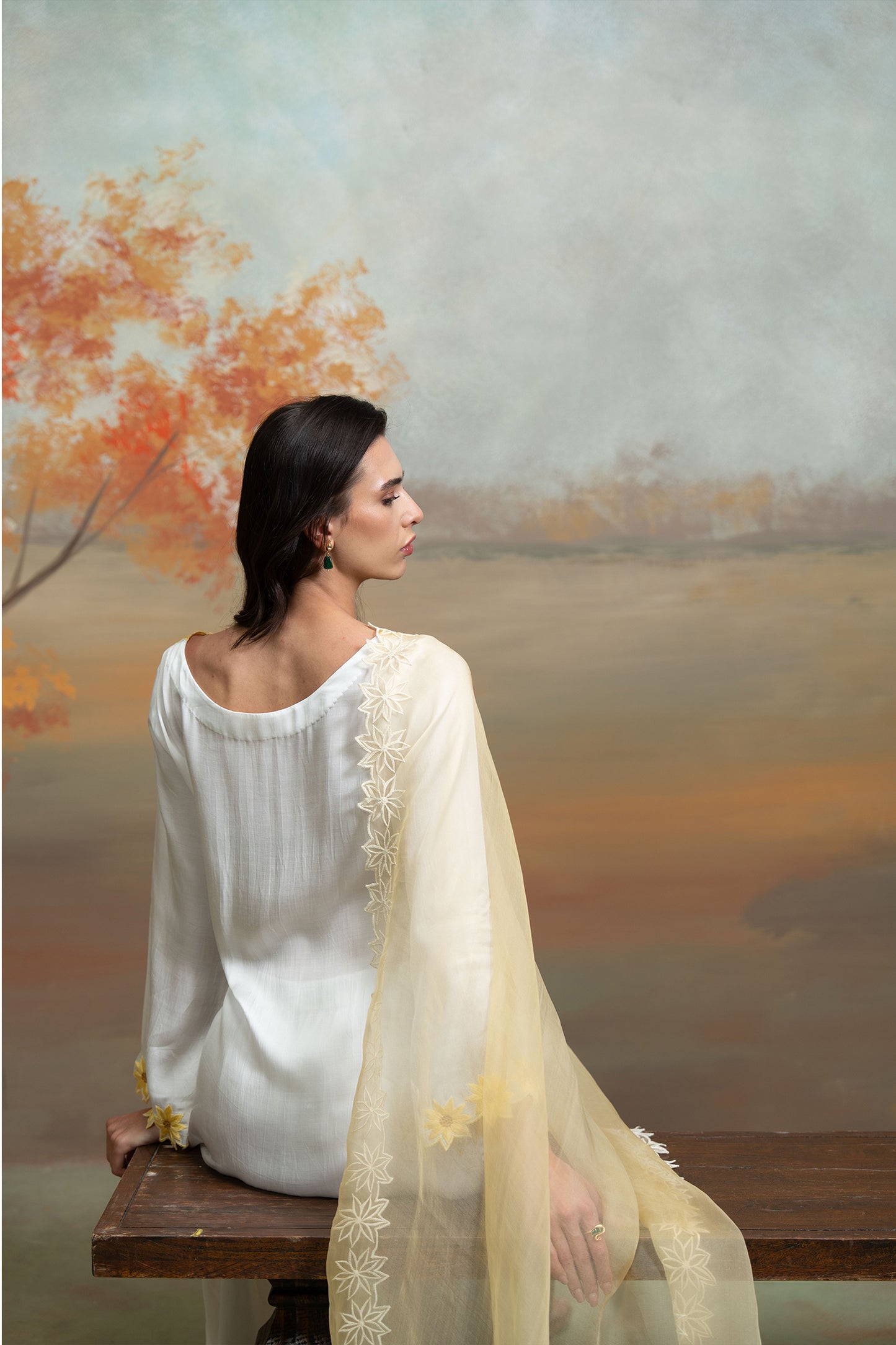 Sunflower Embroidered Kurta Set