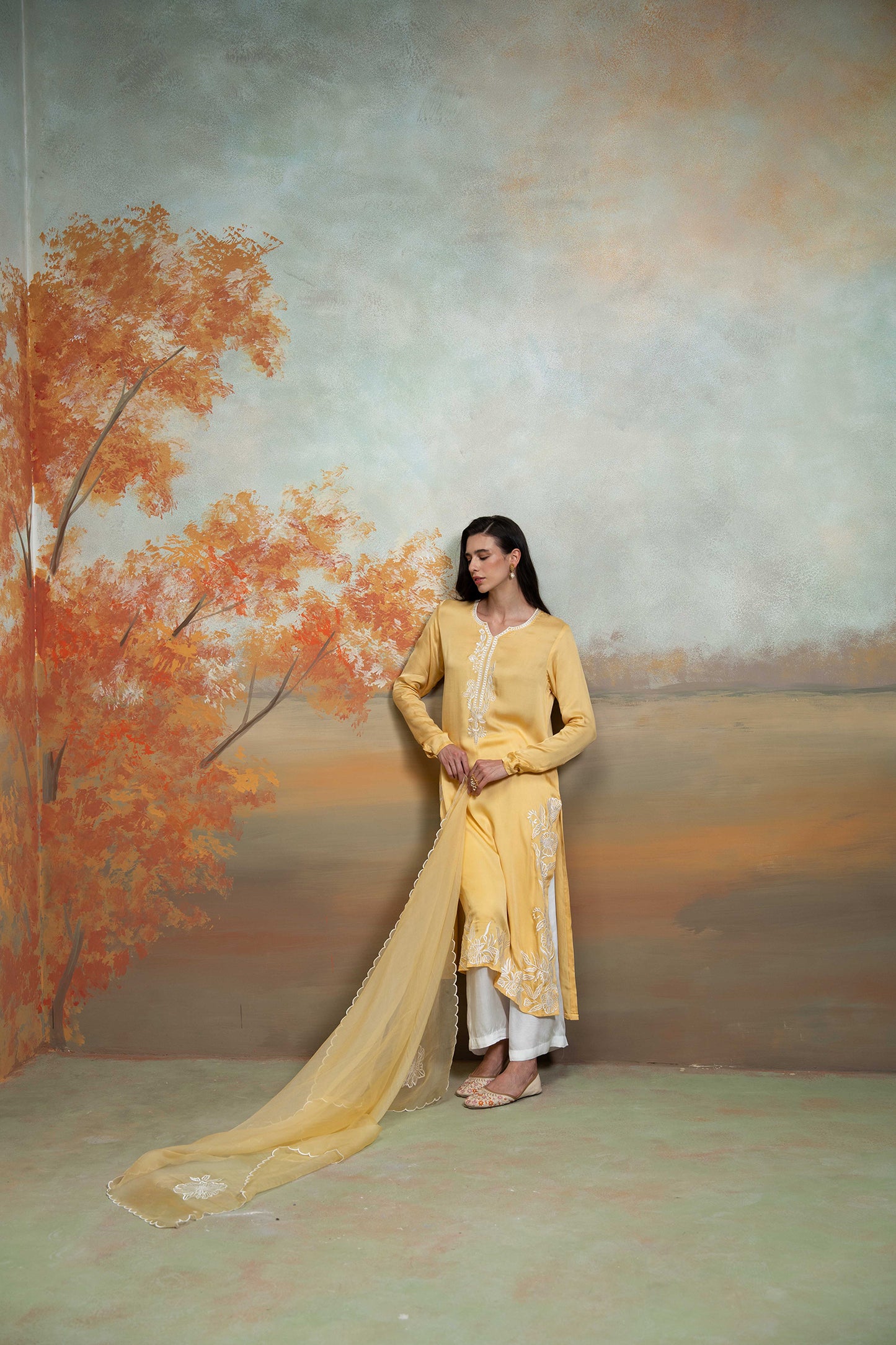 Golden Bloom Kurta Set