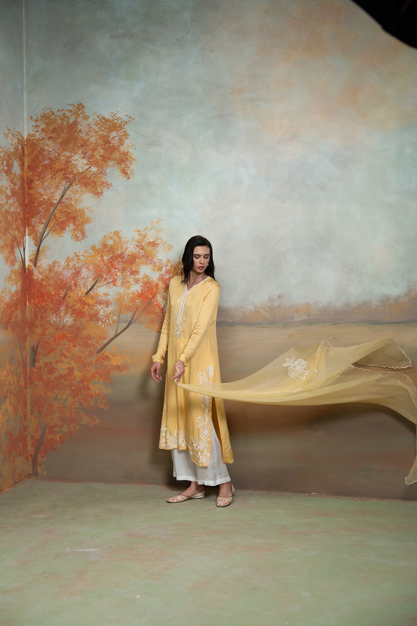 Golden Bloom Kurta Set