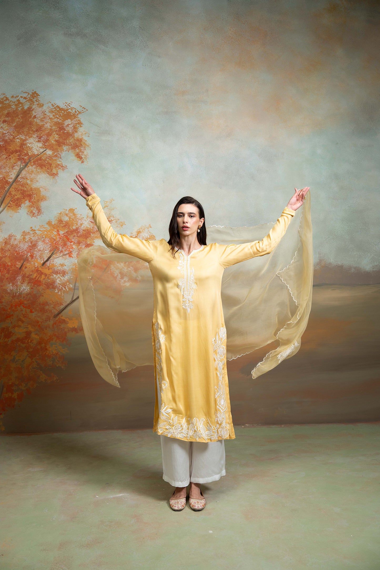 Golden Bloom Kurta Set