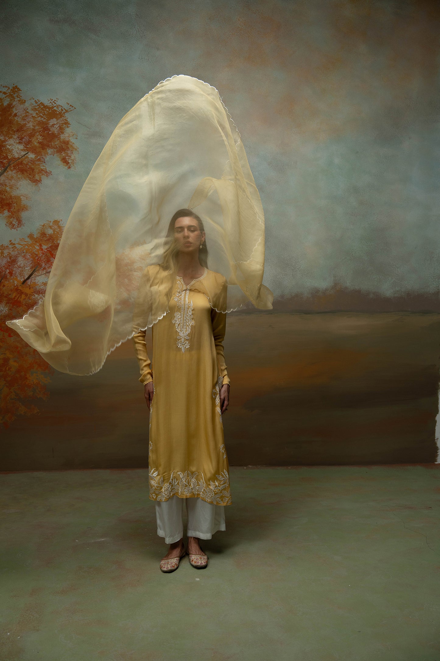 Golden Bloom Kurta Set