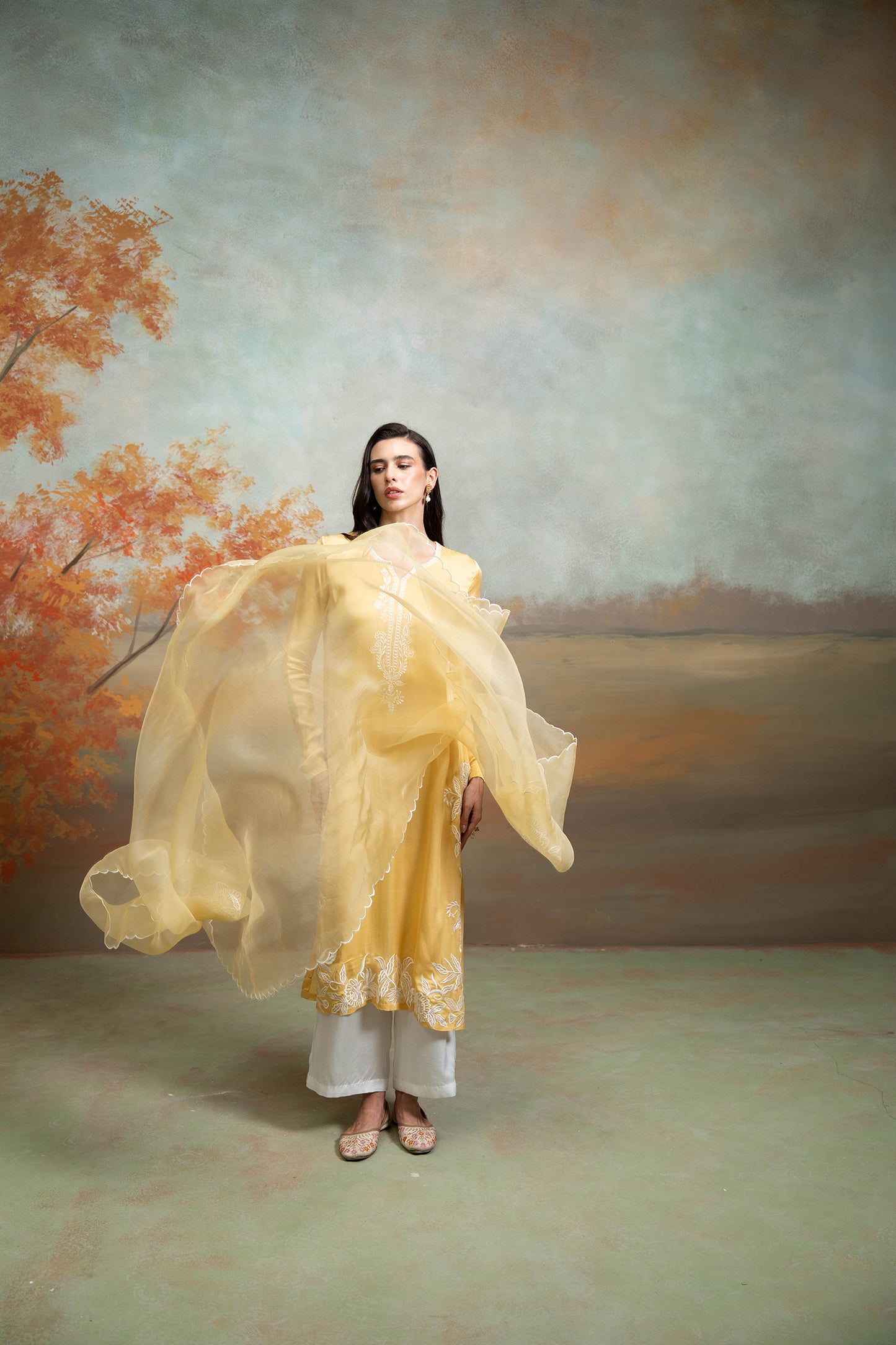 Golden Bloom Kurta Set