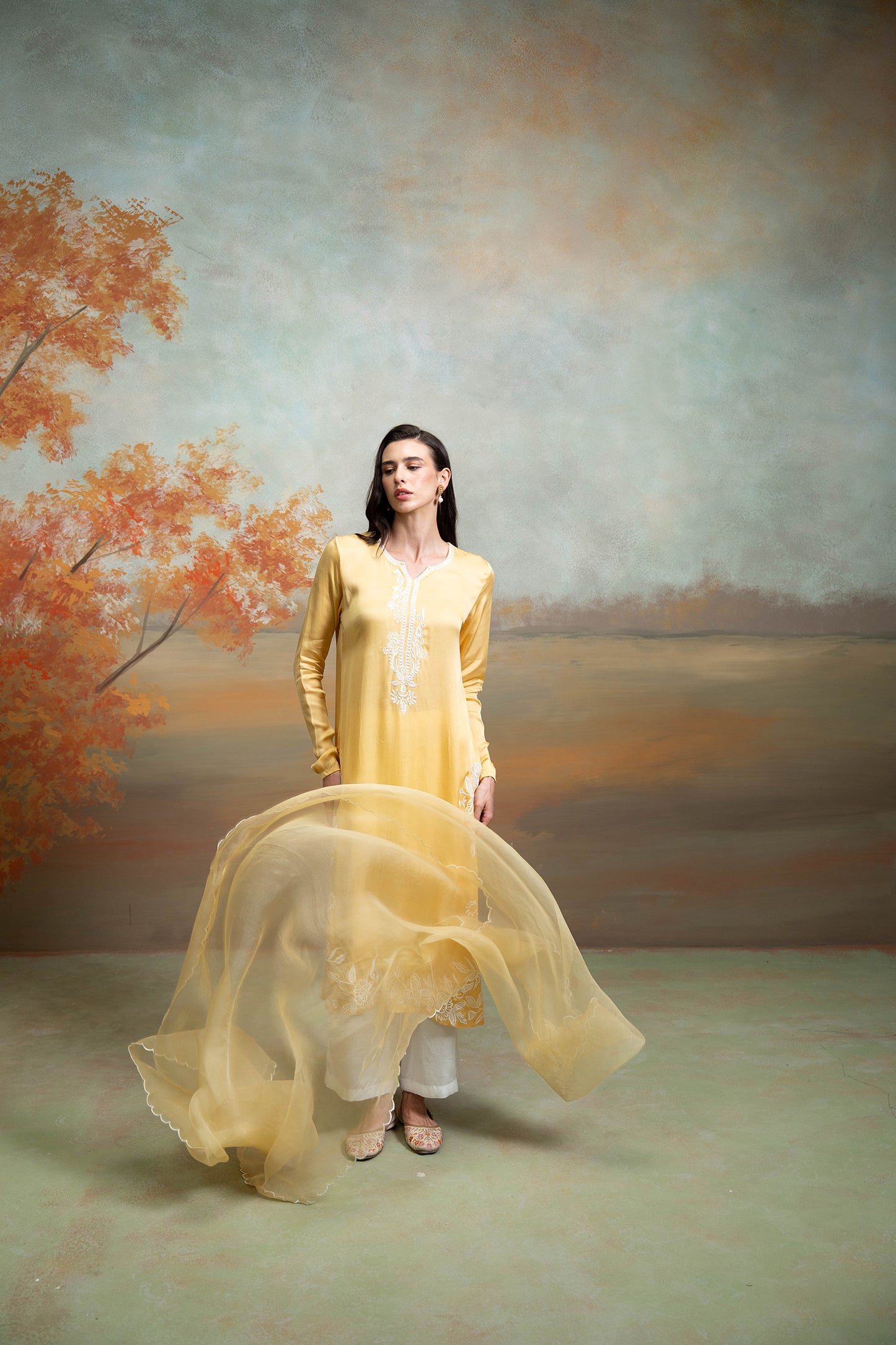 Golden Bloom Kurta Set