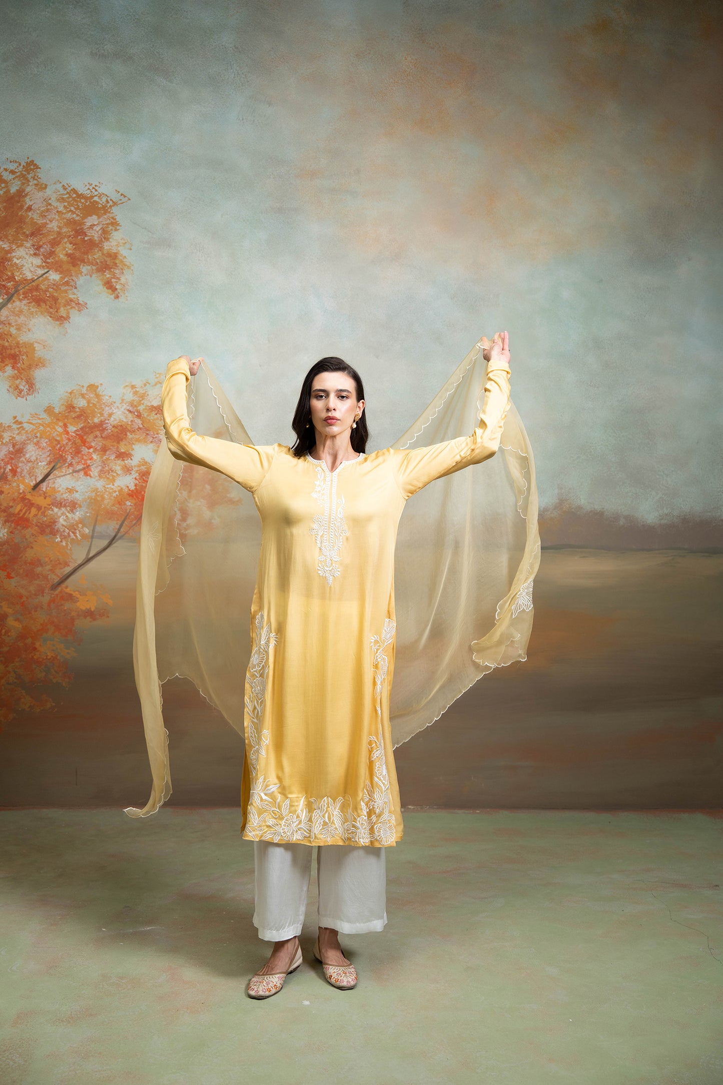 Golden Bloom Kurta Set