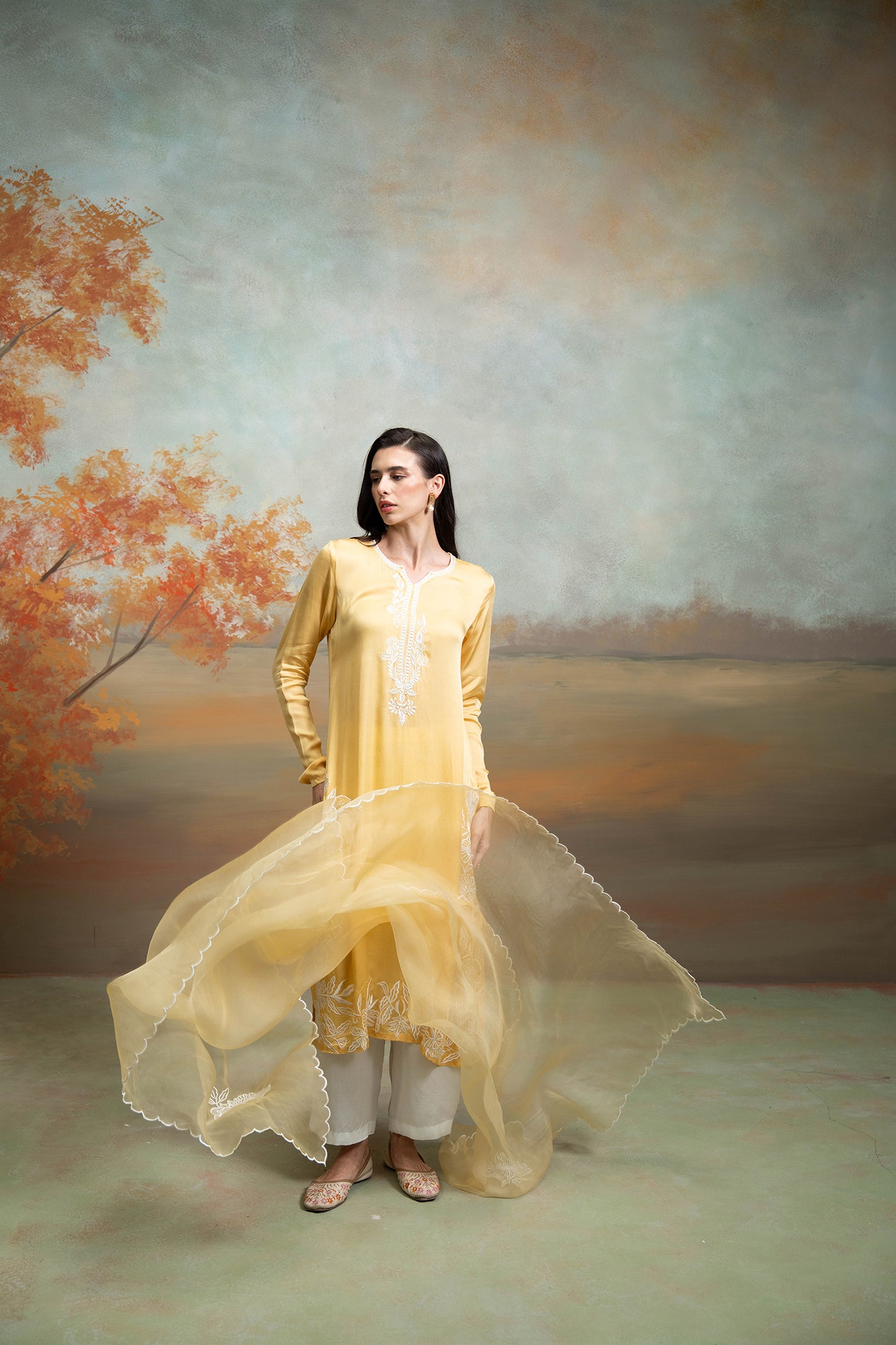 Golden Bloom Kurta Set