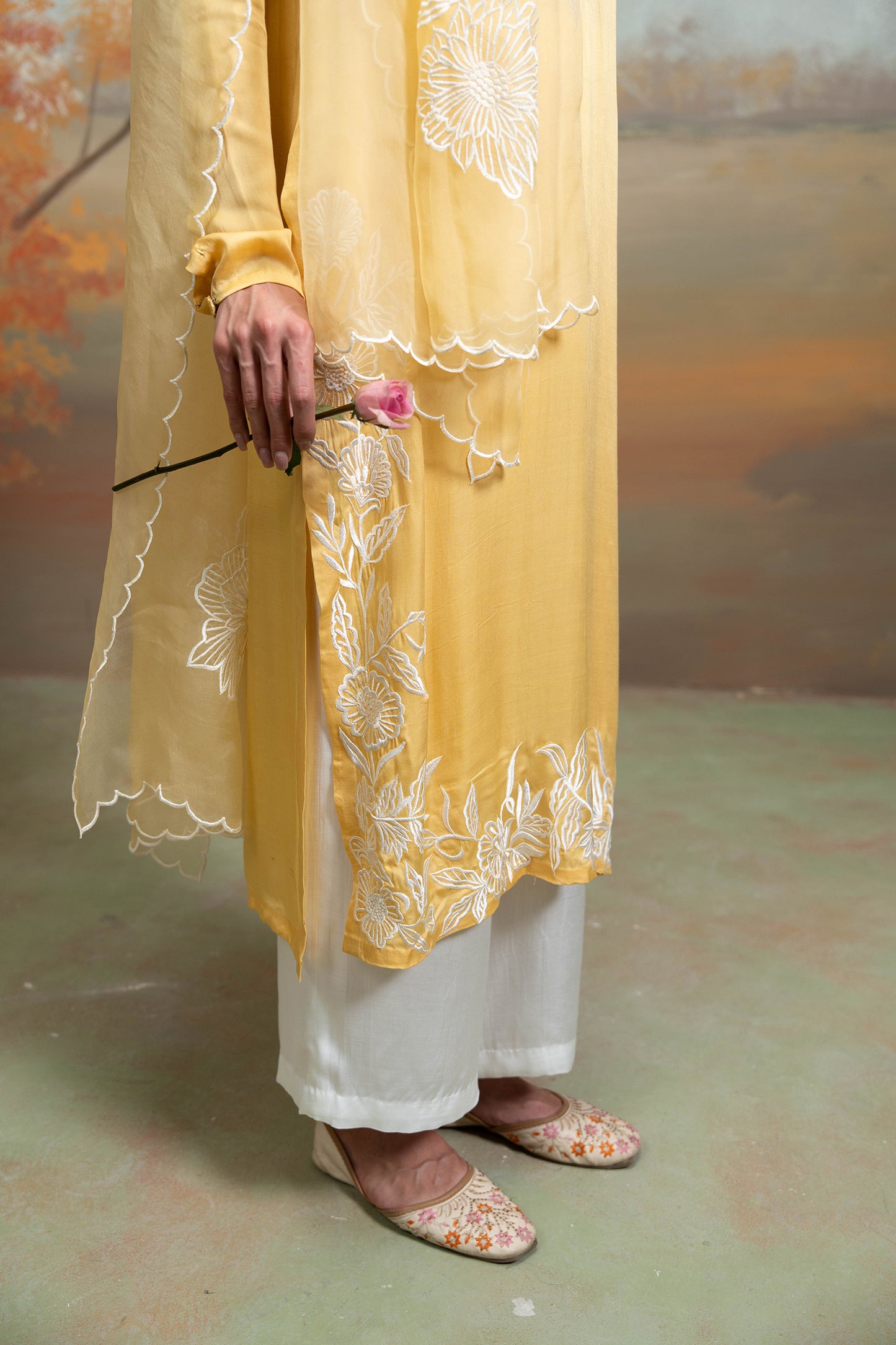 Golden Bloom Kurta Set