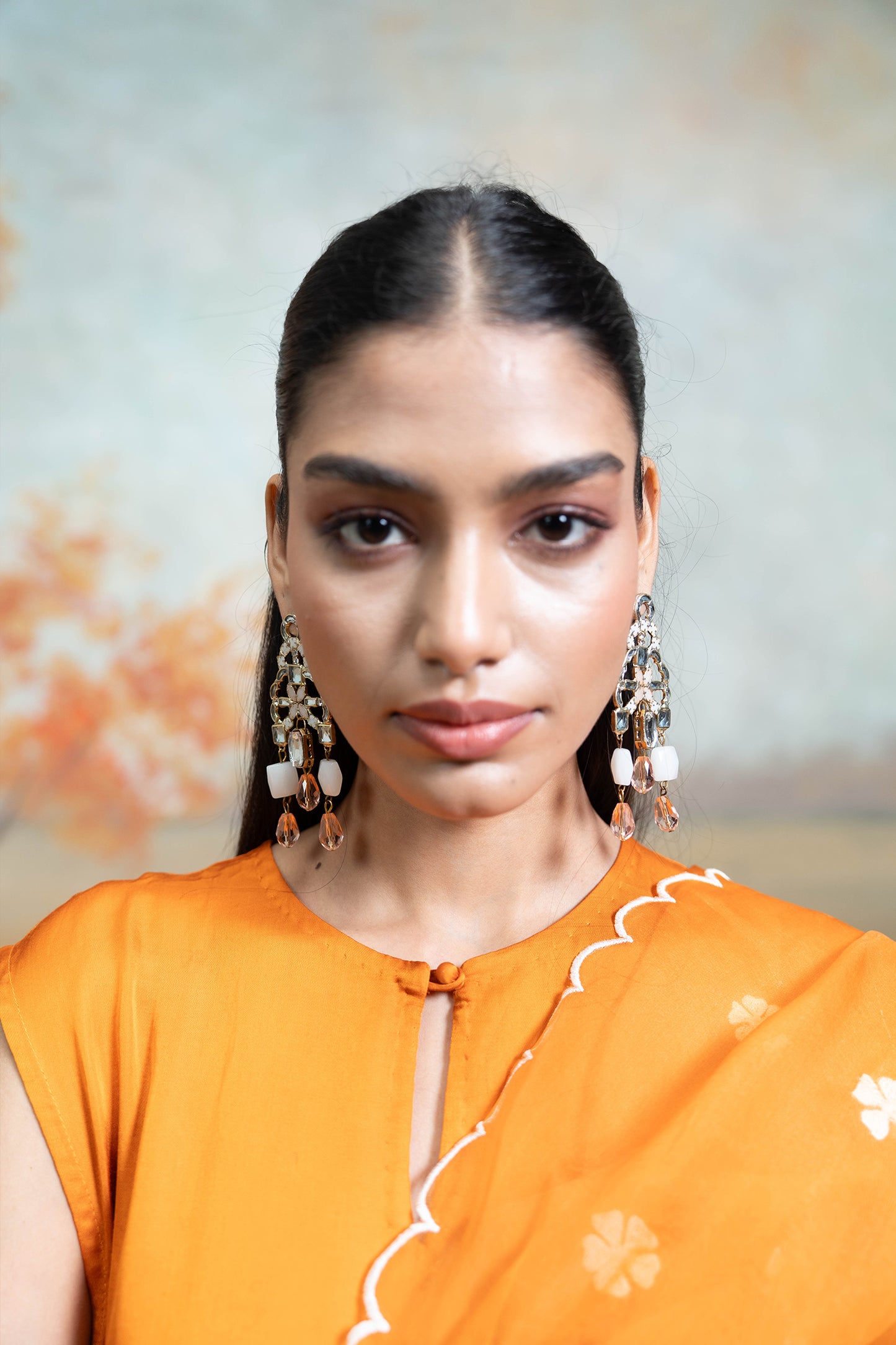 Sunset Orange Sleeveless Kurta Set