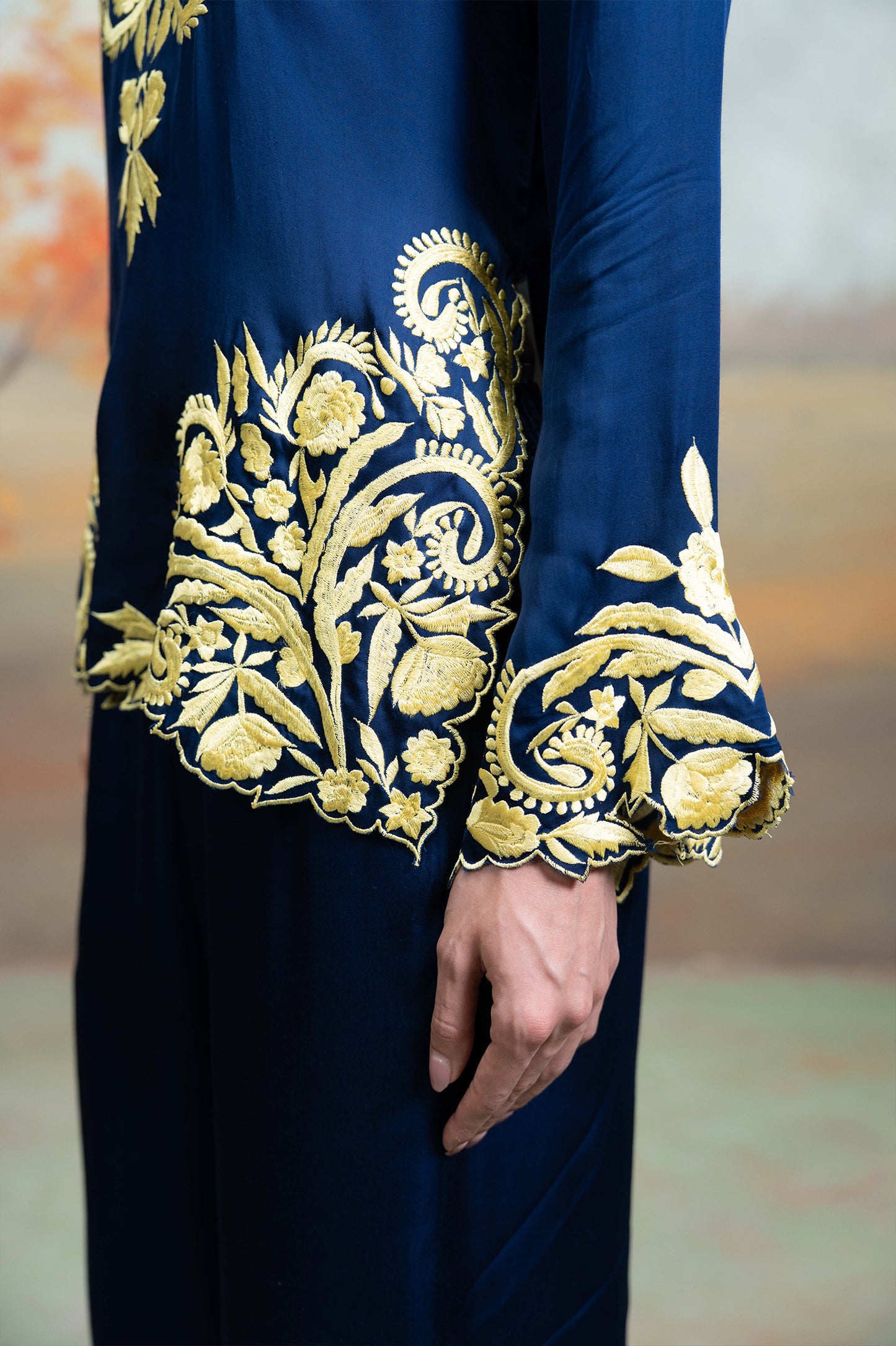 Midnight Blue Embroidered Co-ord Set