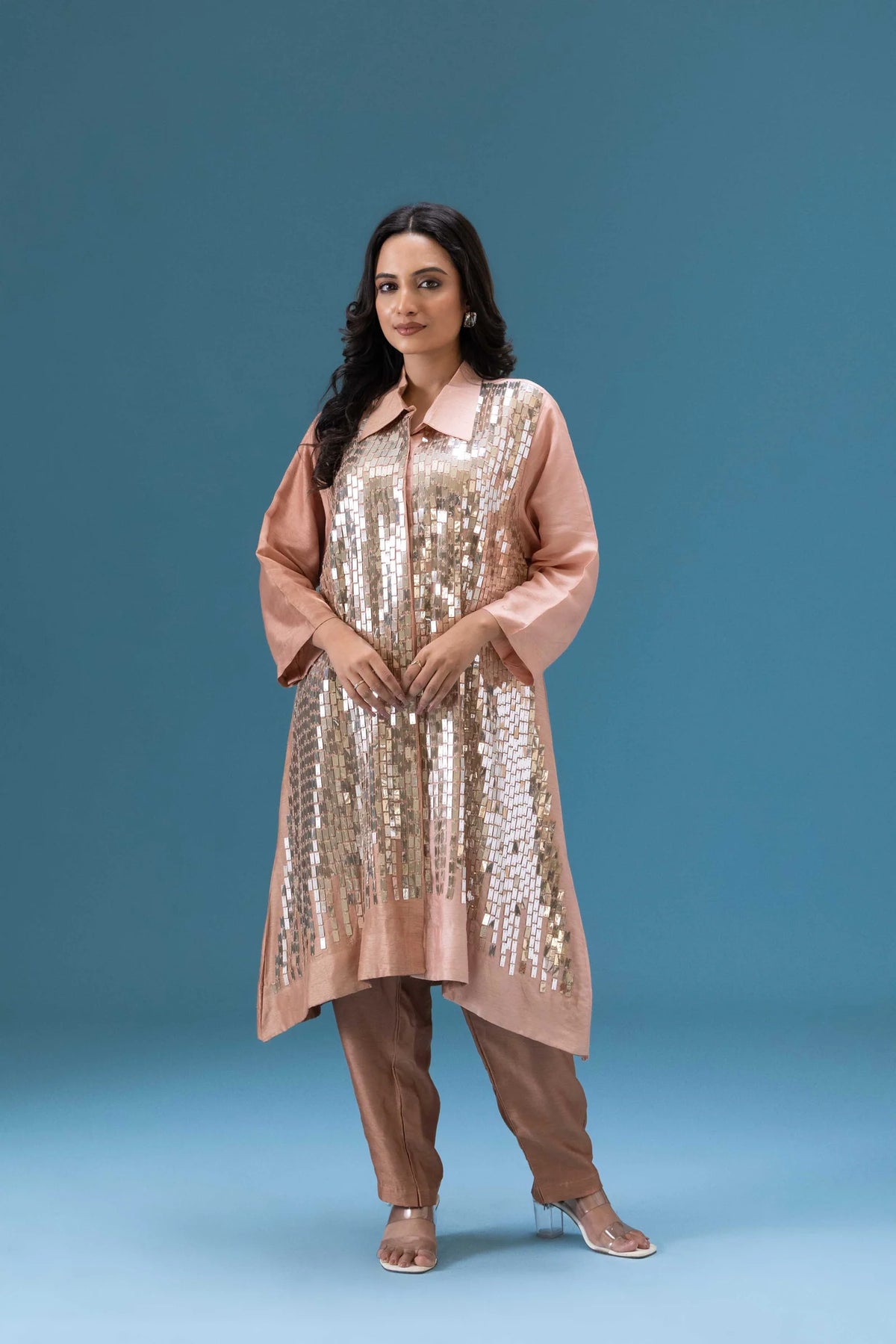 Rosé Sequin Embellished Co-ord Set