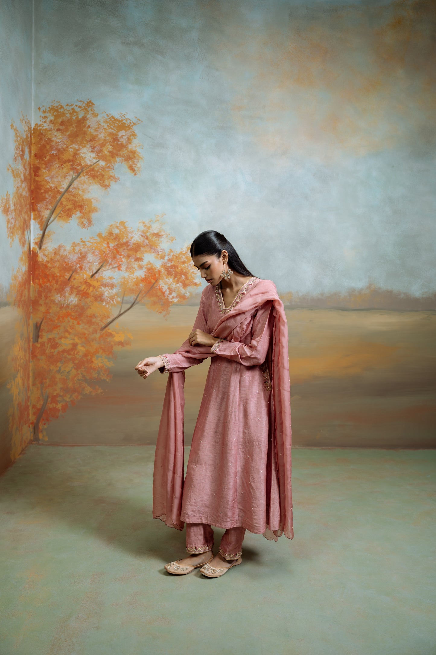 Rose Zardozi Anarkali Set
