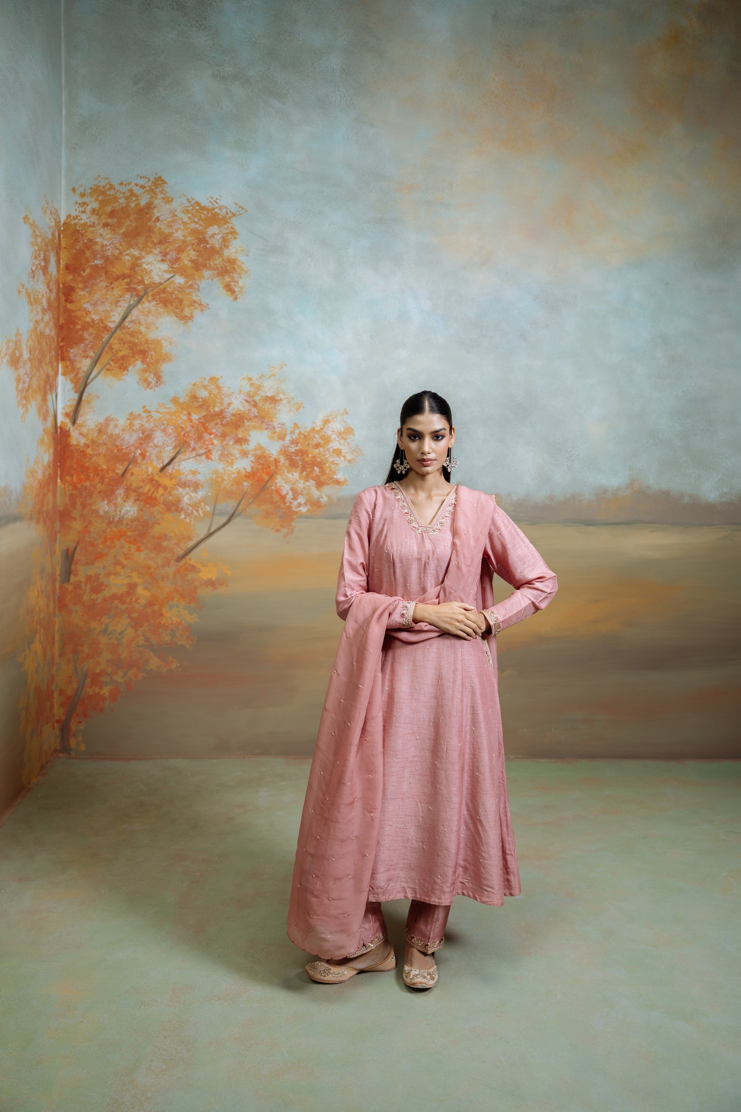 Rose Zardozi Anarkali Set