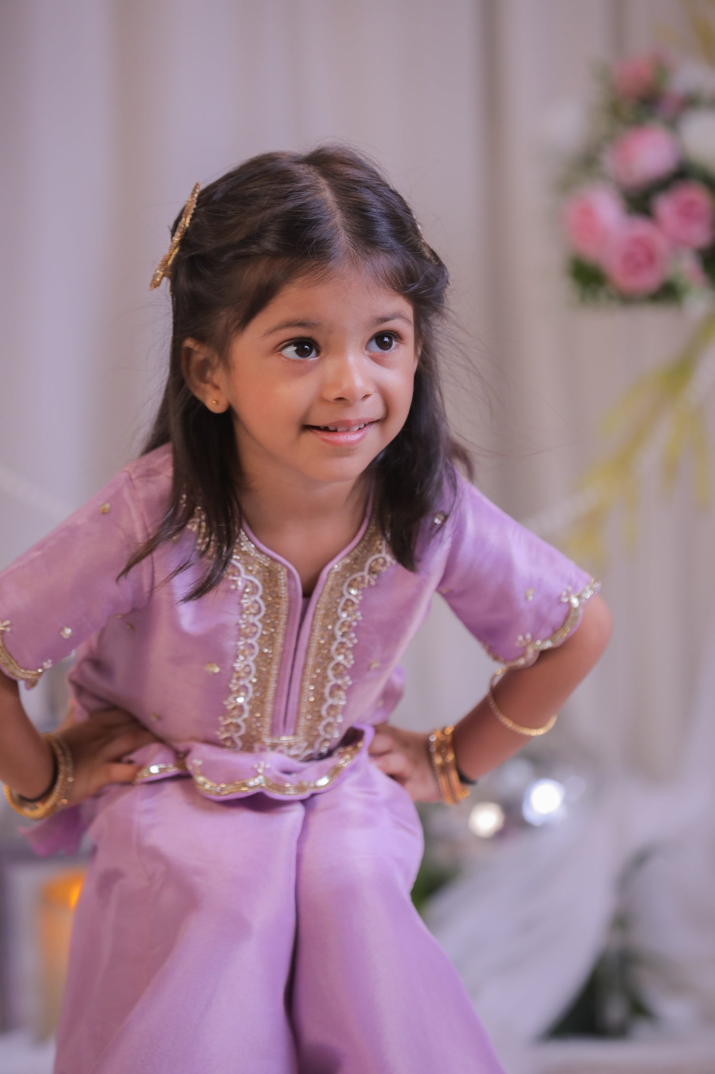 Shimmer Pearl Embroidered Palazzo set