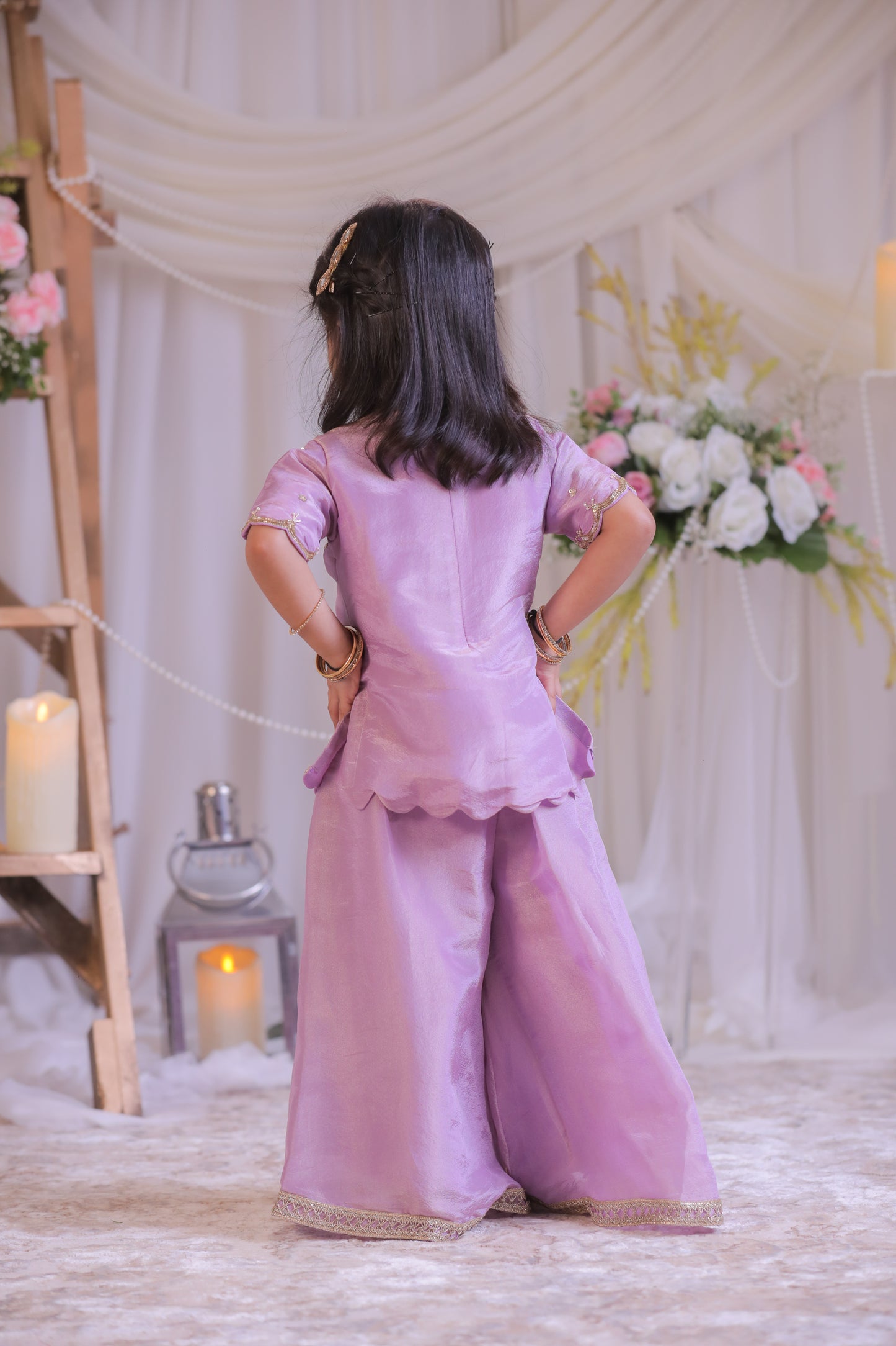 Shimmer Pearl Embroidered Palazzo set