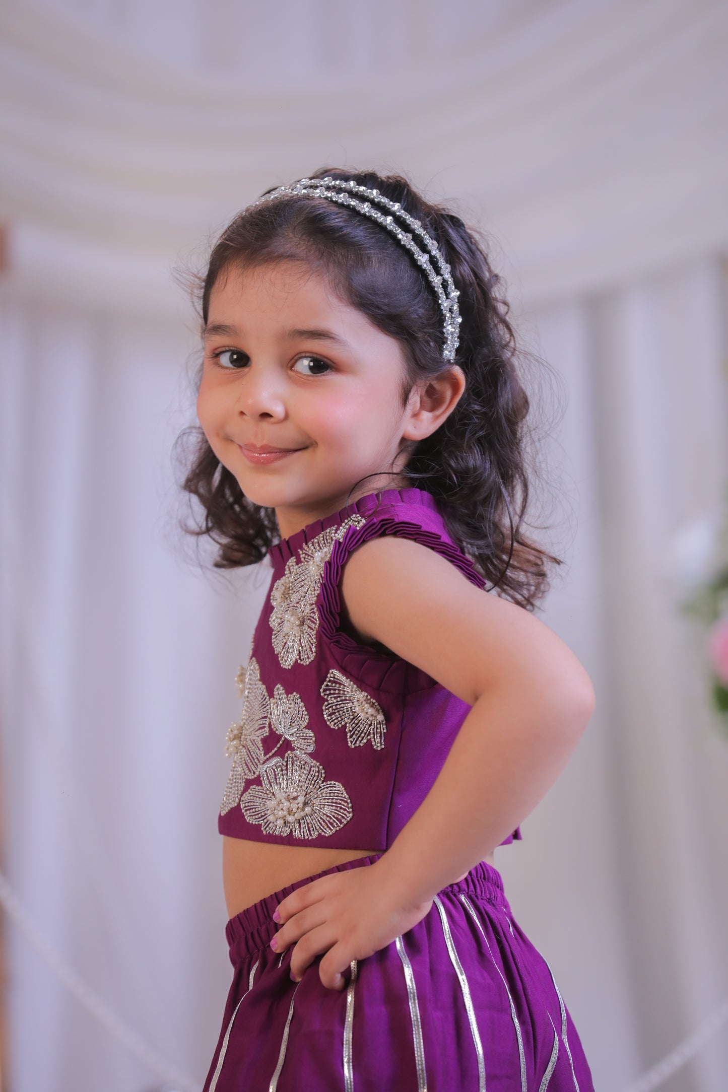 Pearl and Kutdana Embroidered Palazzo