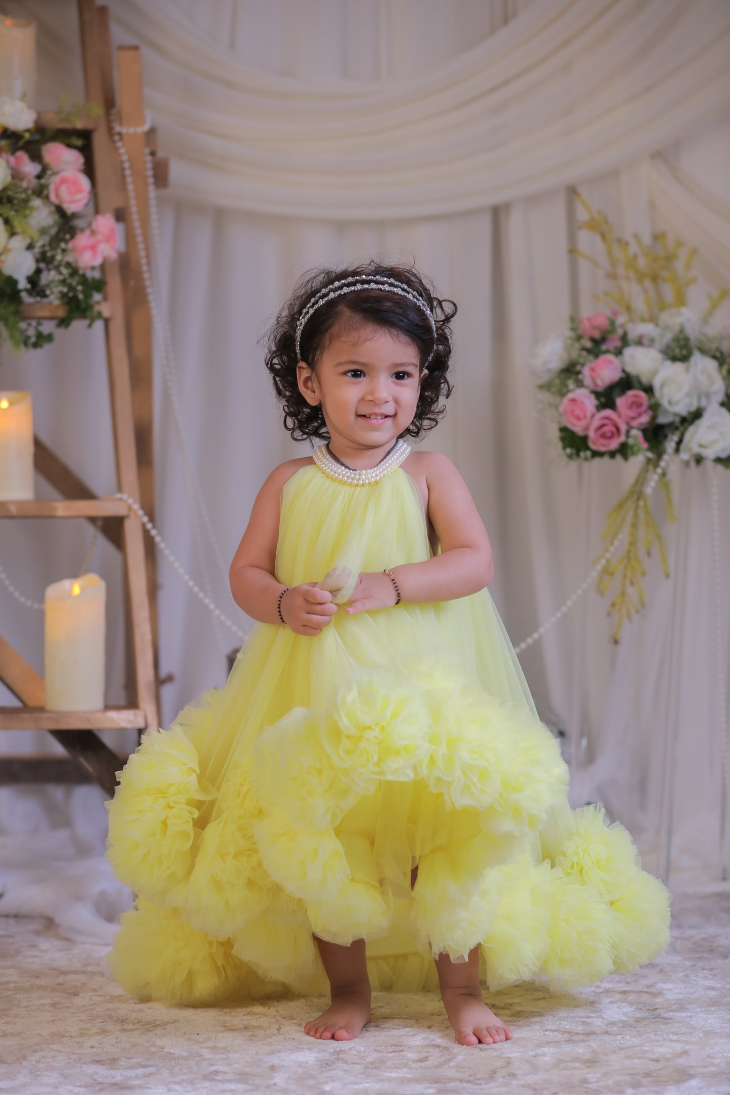 Pom pom High Low Gown