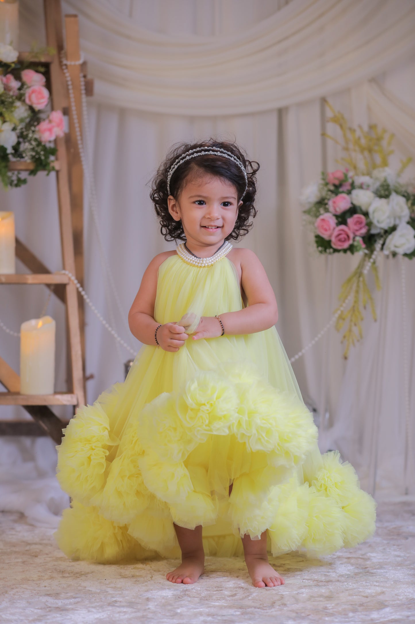 Pom pom High Low Gown