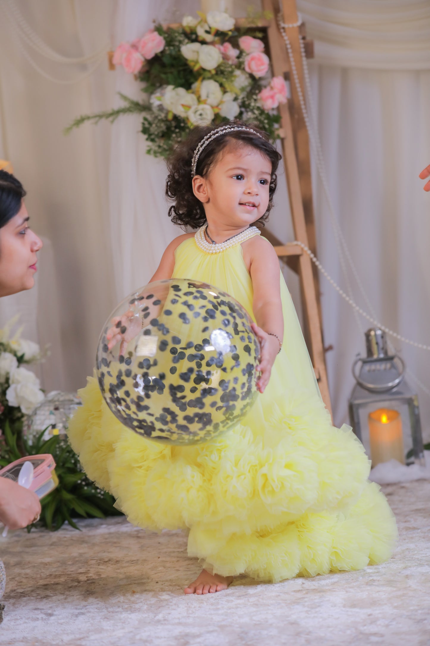 Pom pom High Low Gown