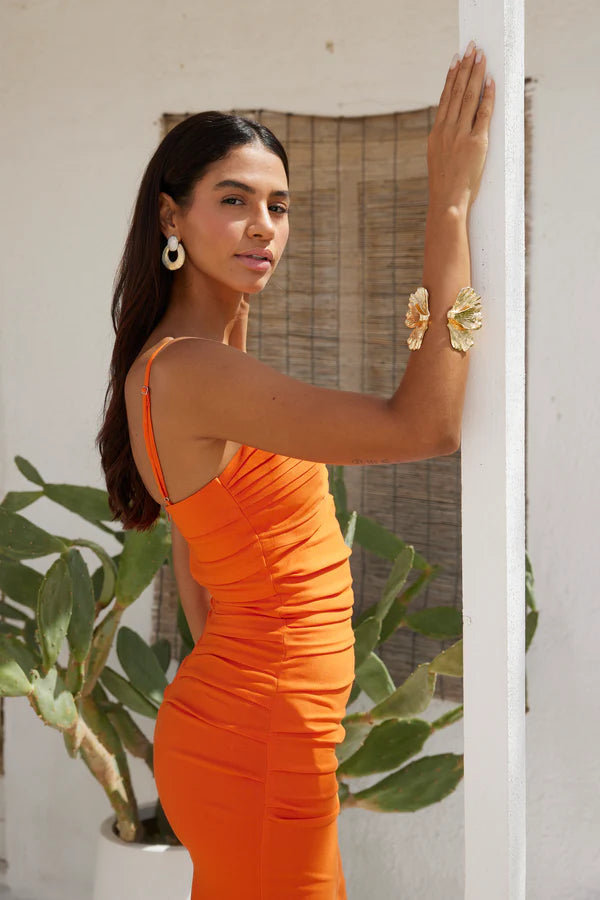 Santorini Sunrise Midi Dress