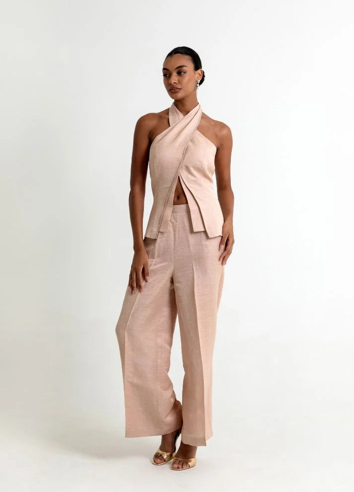 Skye Co-ord Set in Peach Dust
