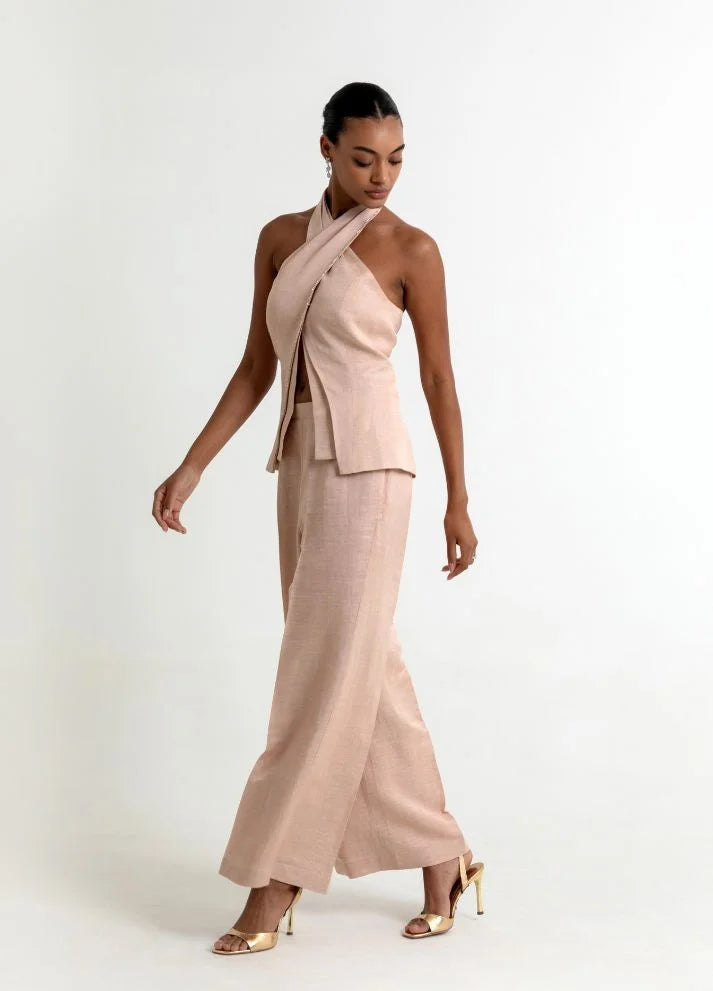 Skye Co-ord Set in Peach Dust