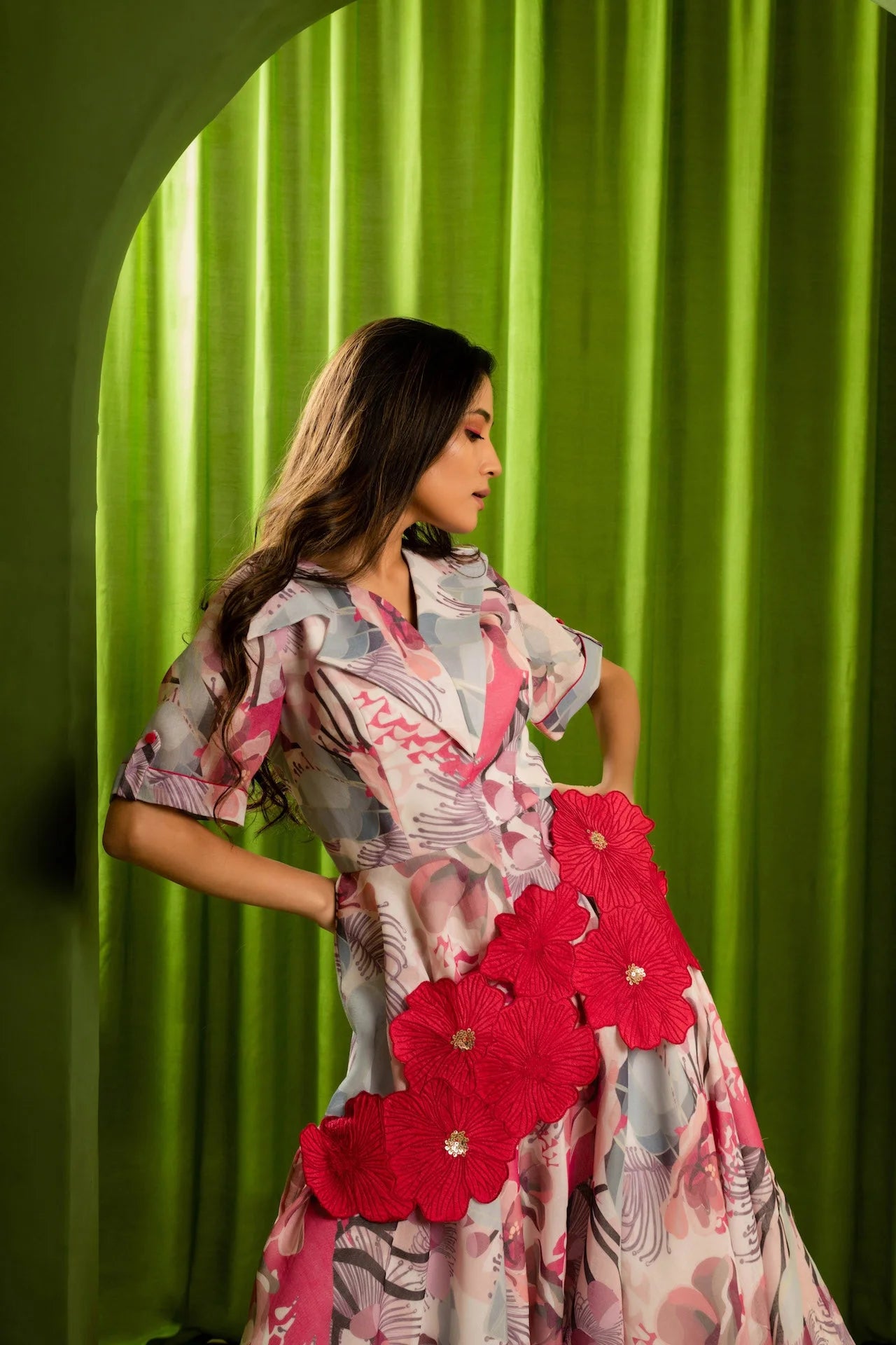 Printed Embroidered Jumpsuit